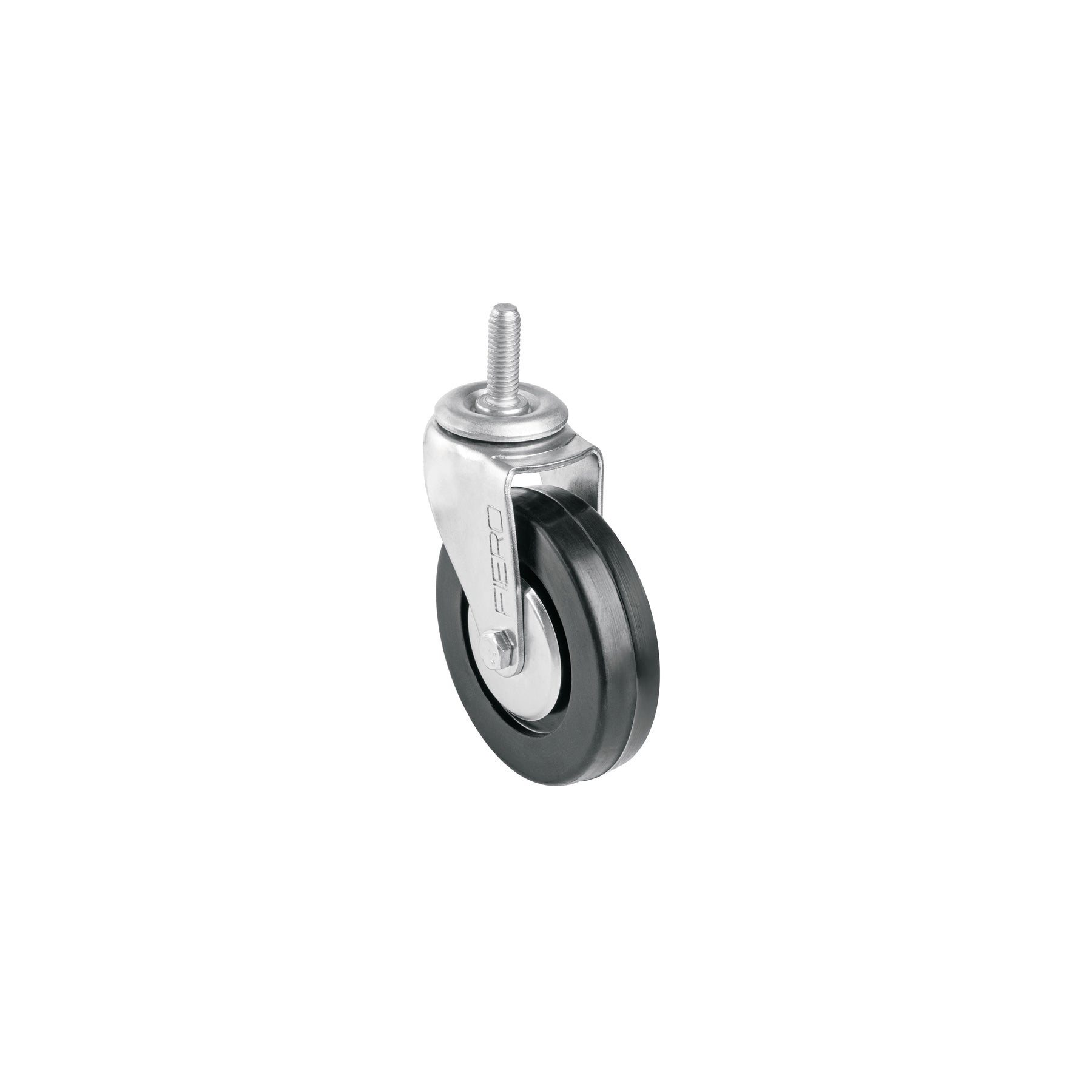 Rodaja hule 4", con espiga roscada, carga 50kg, Fiero