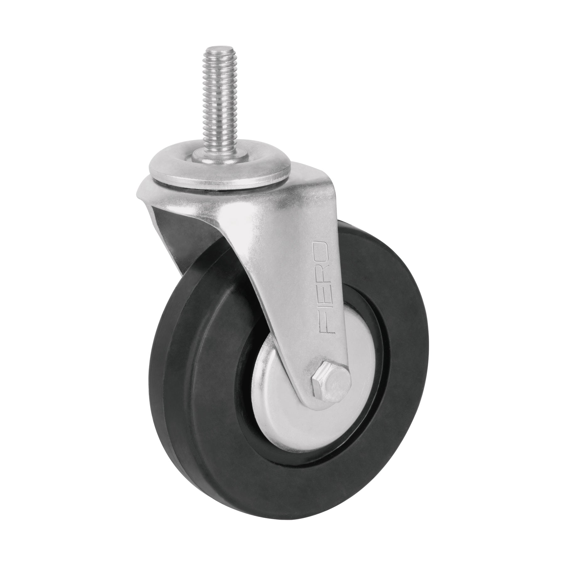 Rodaja hule 4", con espiga roscada, carga 50kg, Fiero