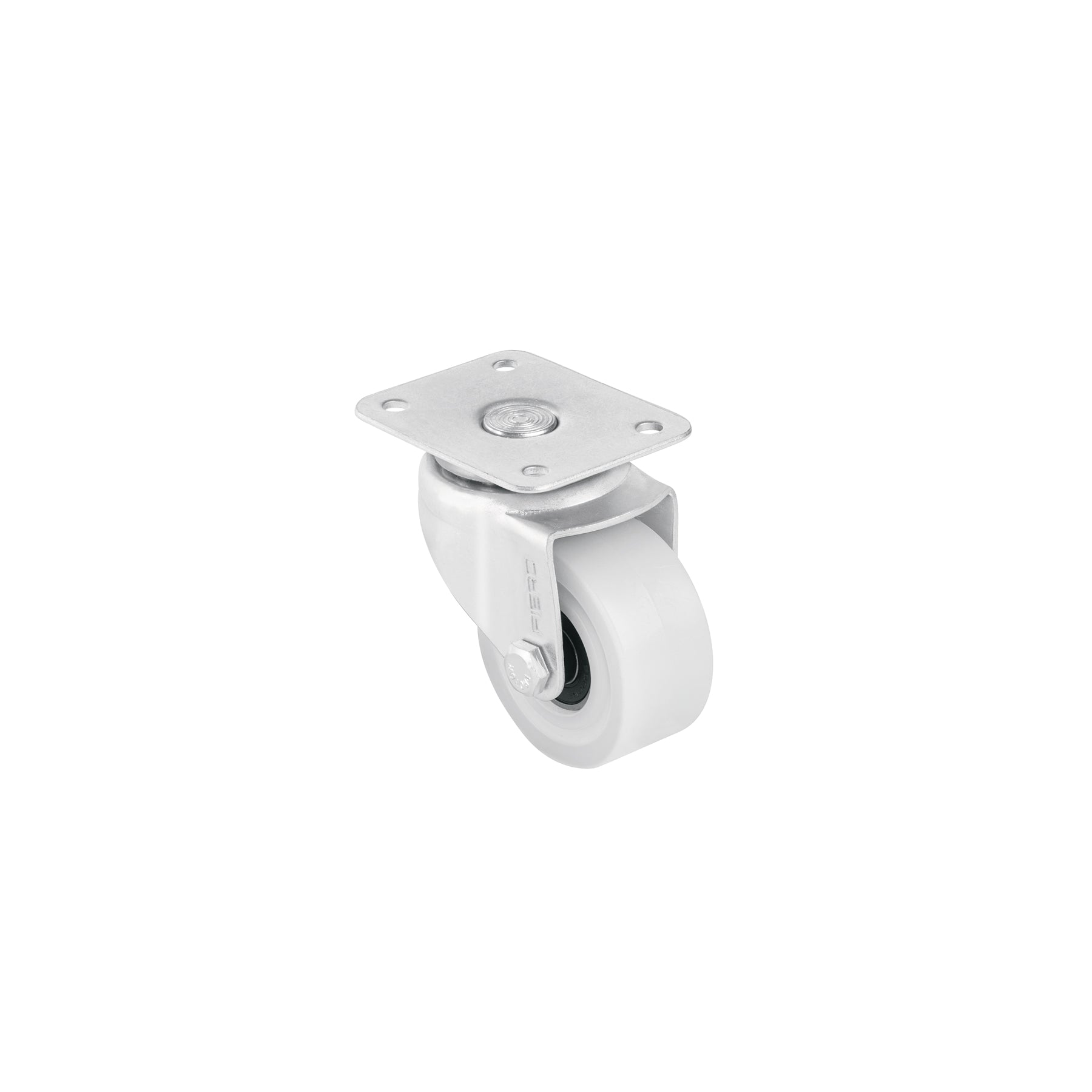 Rodaja de polietileno 2" placa giratoria, con balero, Fiero