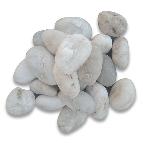 Piedra de rio blanca decorativa 1/2 kilo
