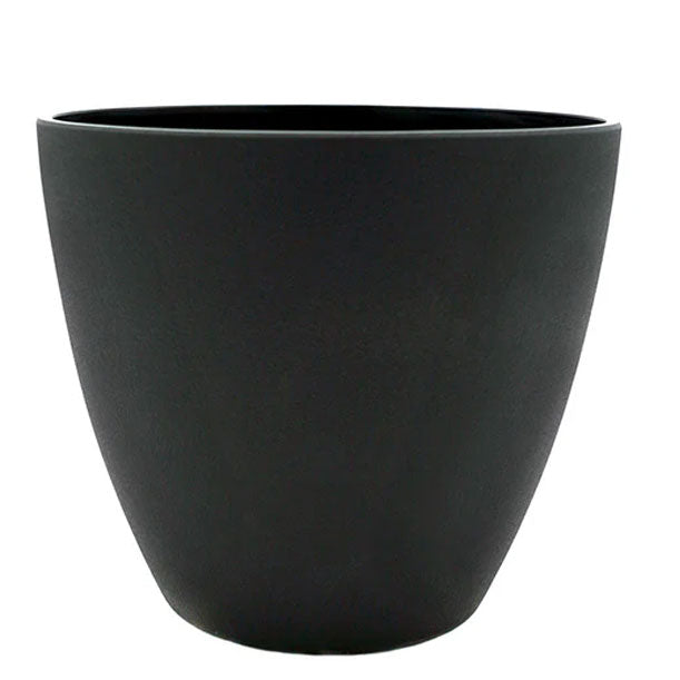 Maceta lisa de plástico color negro 15x13 cm
