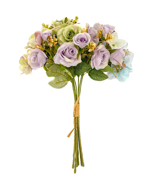 Ramo rosacea decorativo 37 cm lavanda/verde