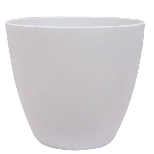 Maceta de plástico blanco lisa 15 x 13 cm