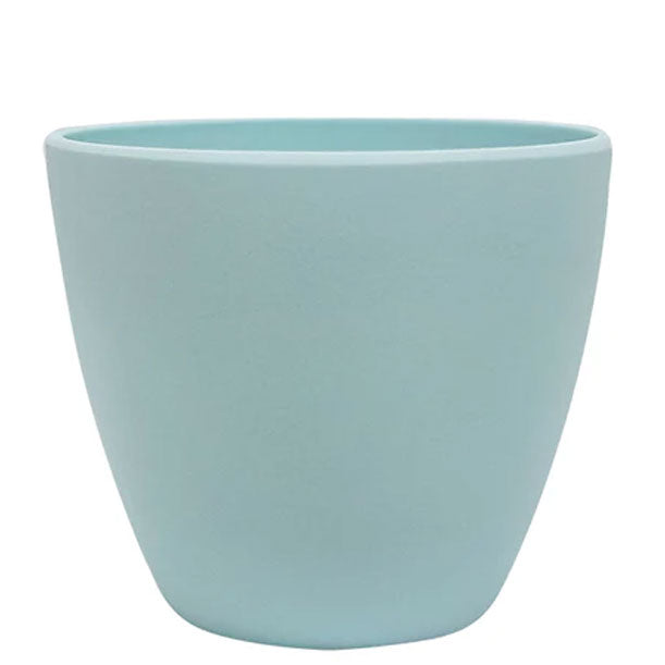 Maceta de plástico azul lisa 13.5 x 12 cm