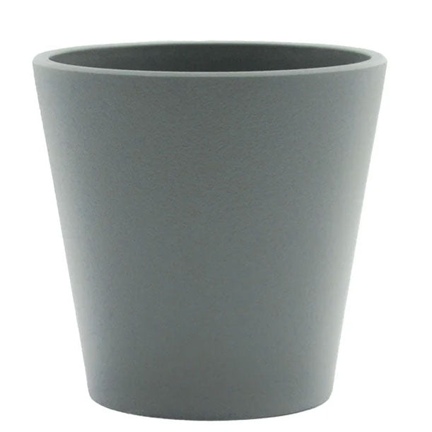 Maceta de plástico gris oscuro conica 13 x 12.5 cm