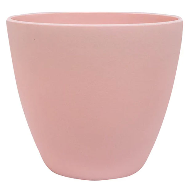 Maceta de plástico rosa lisa 15 x 13 cm