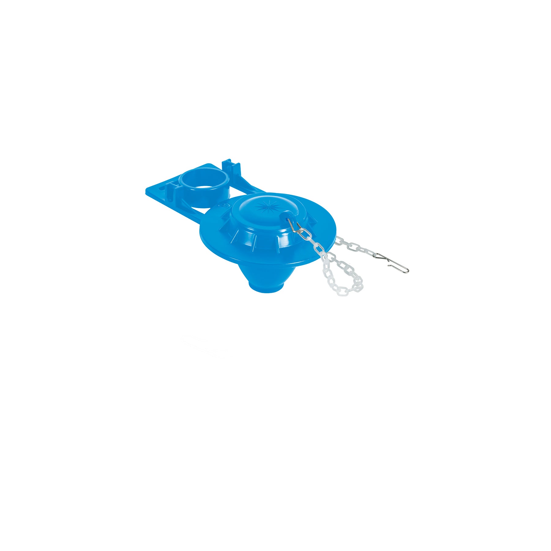 Sapo 2" para WC, PVC, azul, cadena plástica, Foset