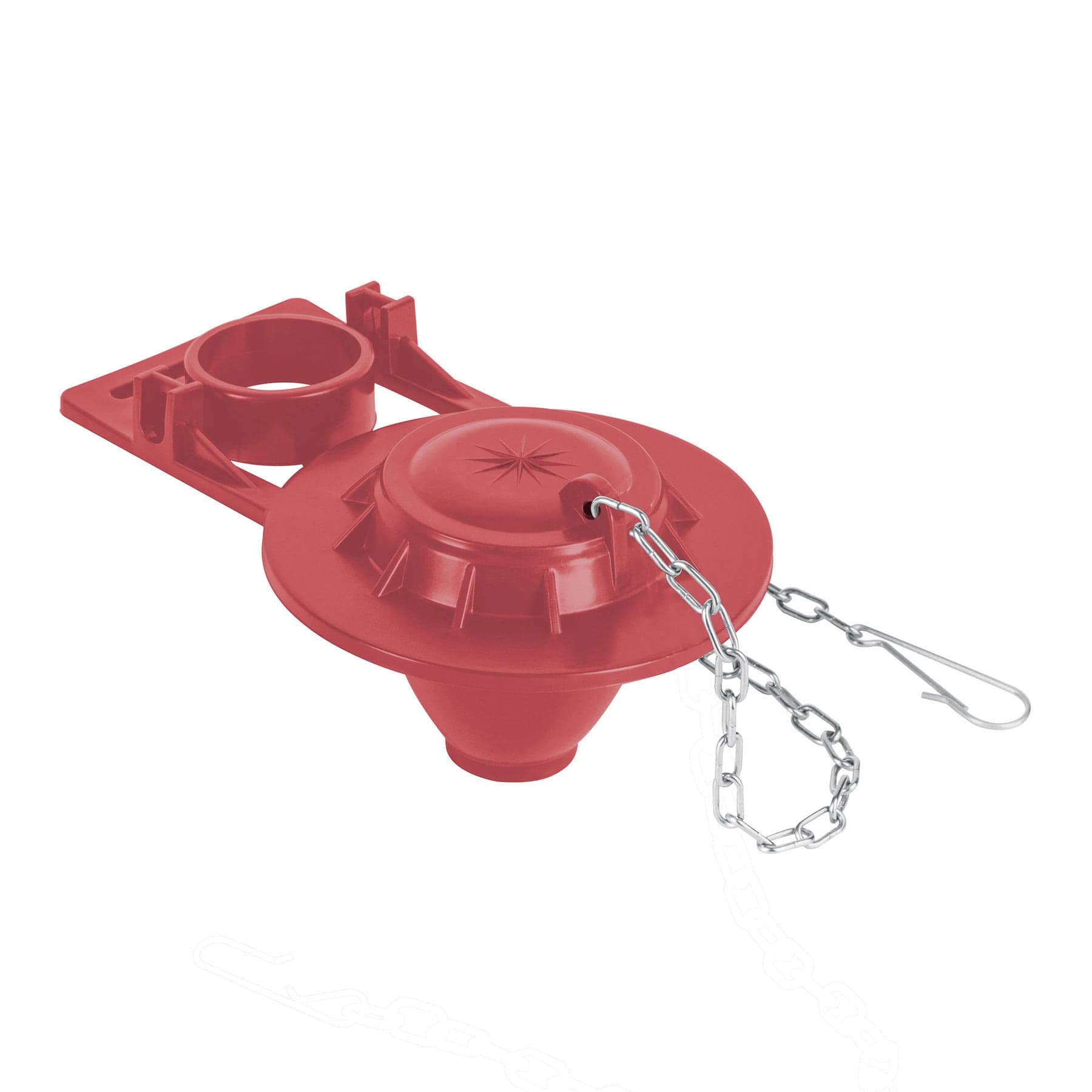 Sapo 2" para WC, silicona, rojo, cadena inoxidable Foset