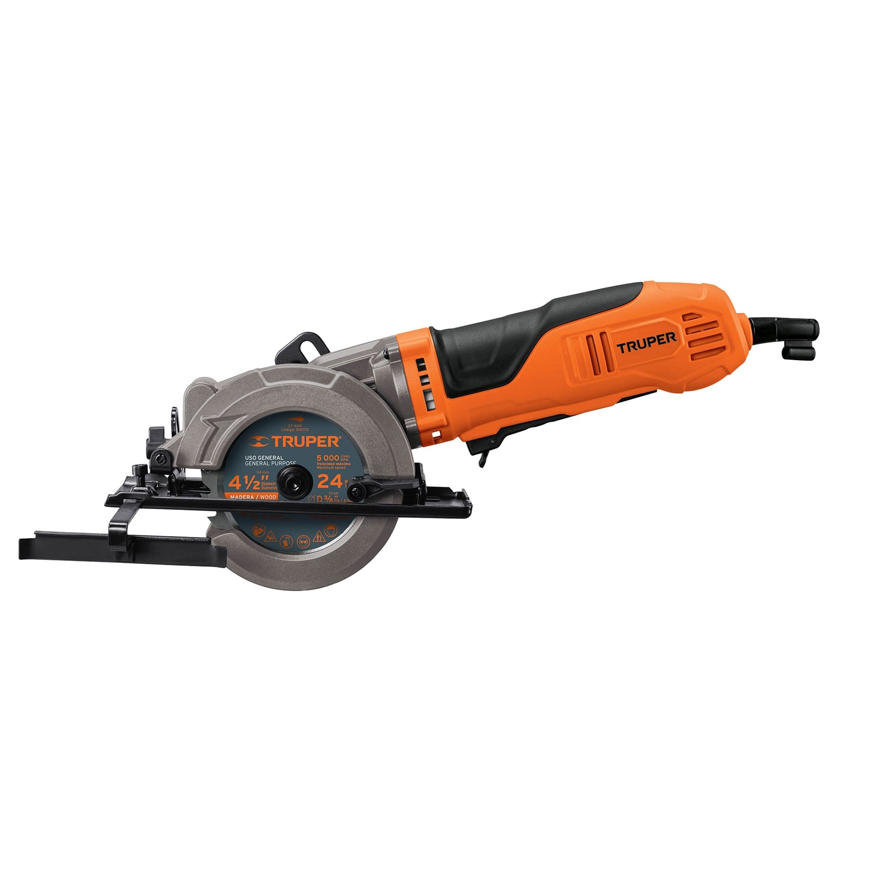Sierra circular compacta 4-1/2", 750W, Truper PRO