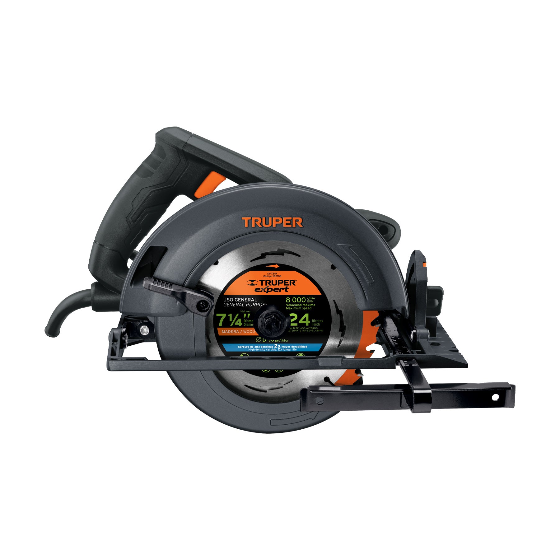 Sierra circular 7-1/4", 1800W, Truper industrial