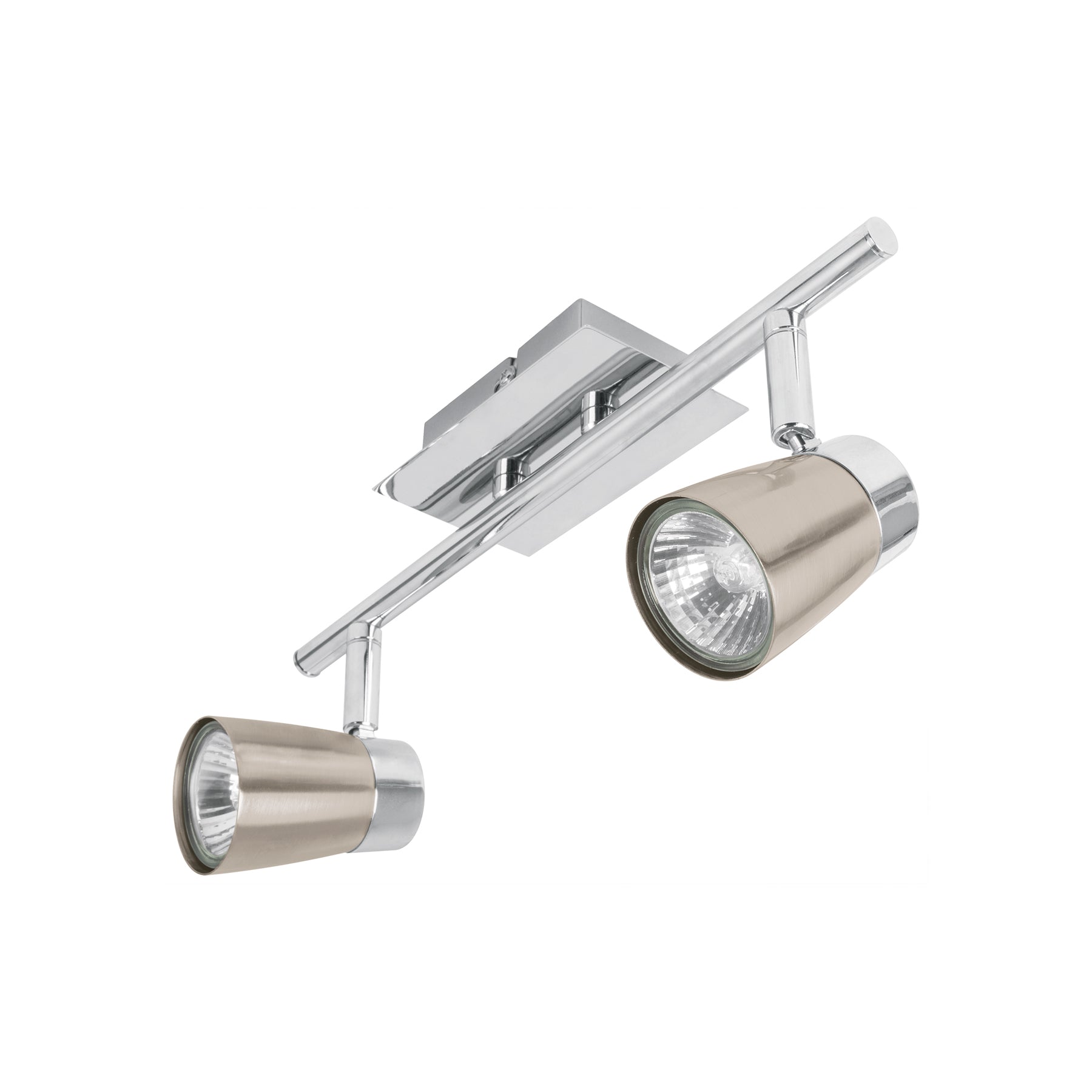Luminario de sobreponer con 2 spots base GU10, Volteck, SOB-302S, 48433