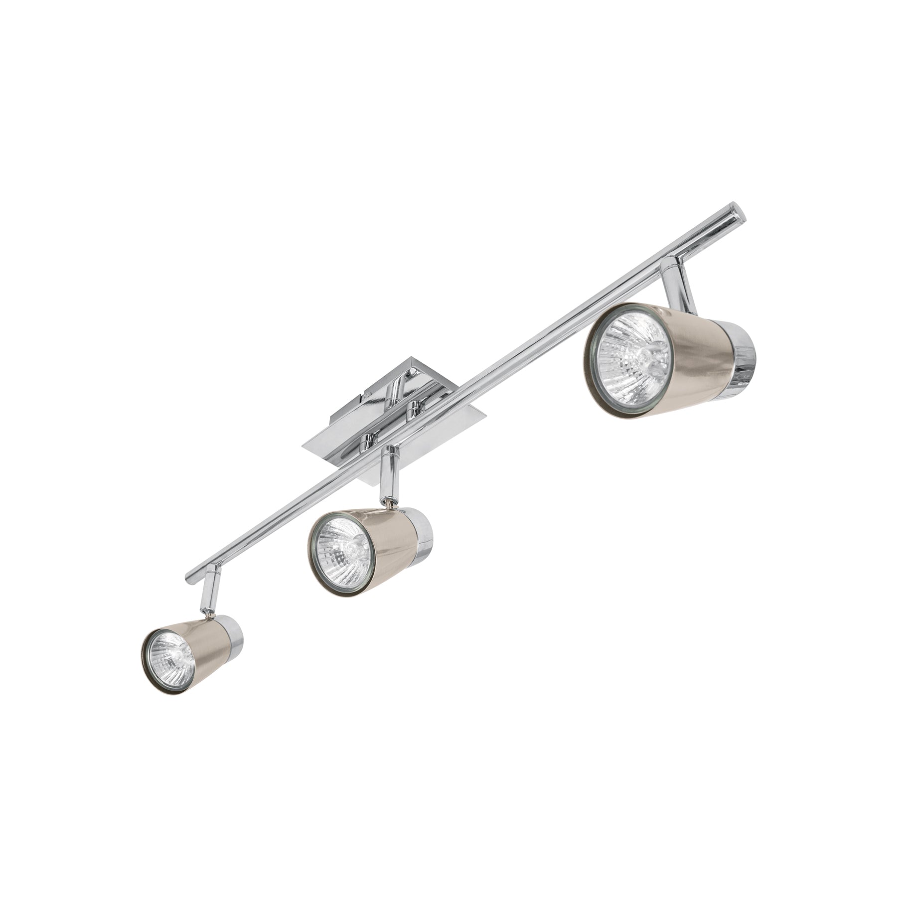 Luminario de sobreponer con 3 spots base GU10, Volteck, SOB-303S, 48434