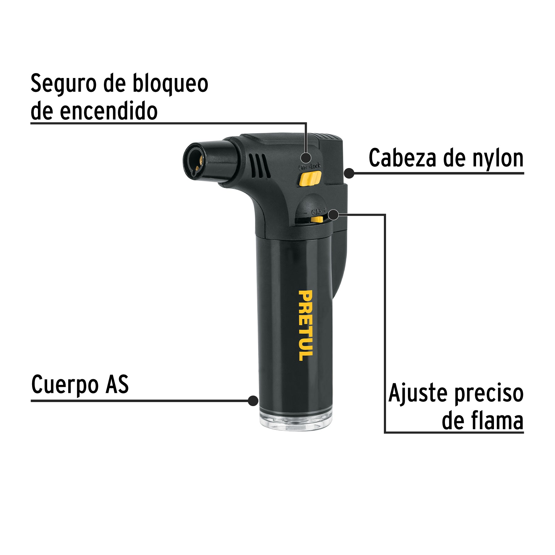 Mechero recargable para flamear alimentos de 42ml, PRETUL