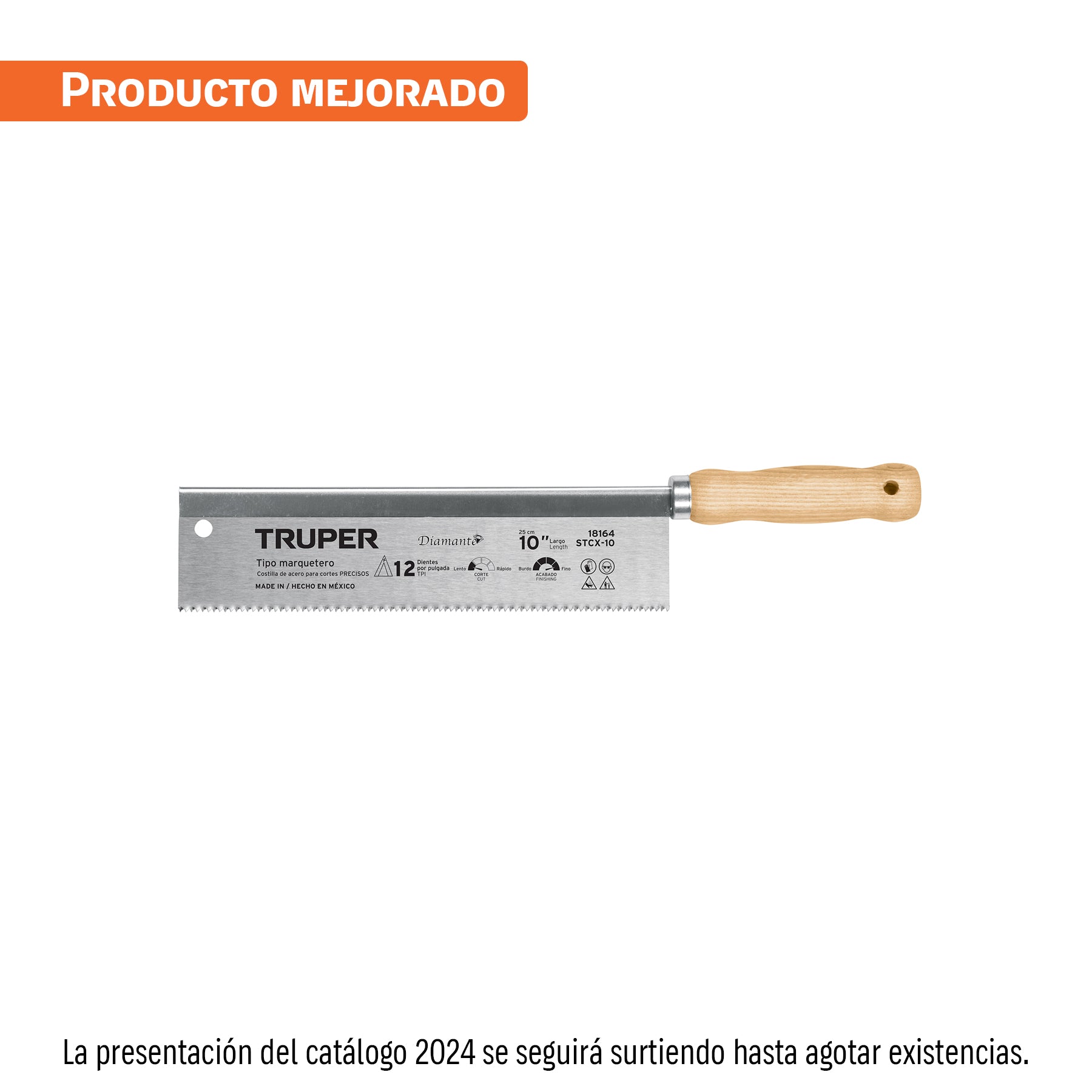 Serrucho tipo marquetero 10", 12 DPP, Truper