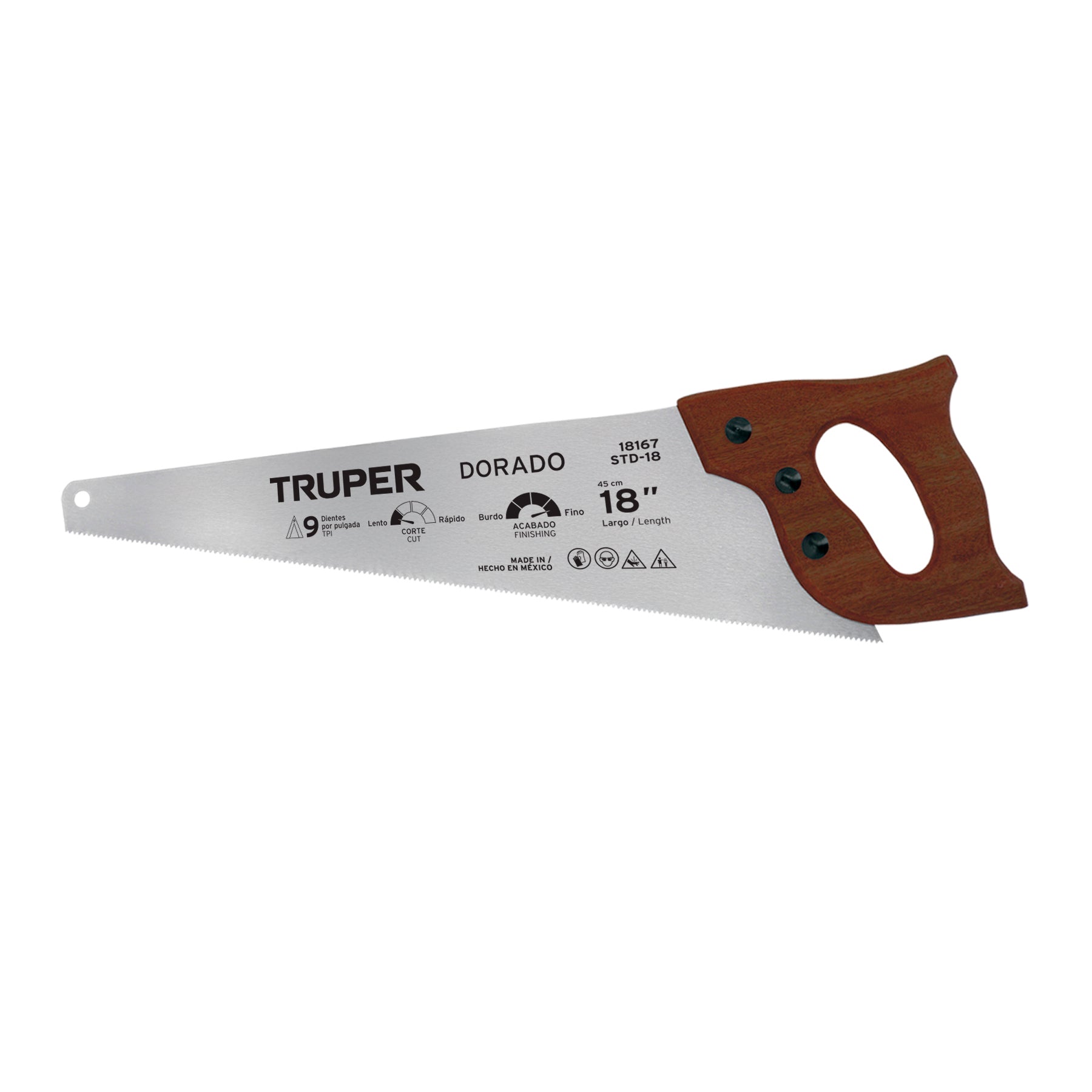 Serrucho 18" Dorado, 9 DPP, Truper