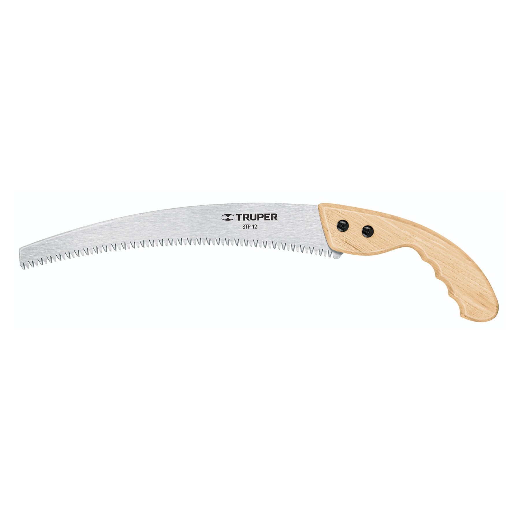 Serrucho de poda 12",hoja curva,6 DPP, mango madera, Truper
