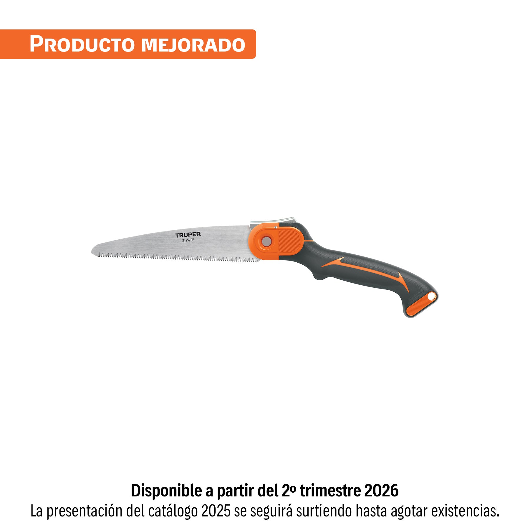 Serrucho plegable 7" hoja recta 11 DPP mango plástico, Truper