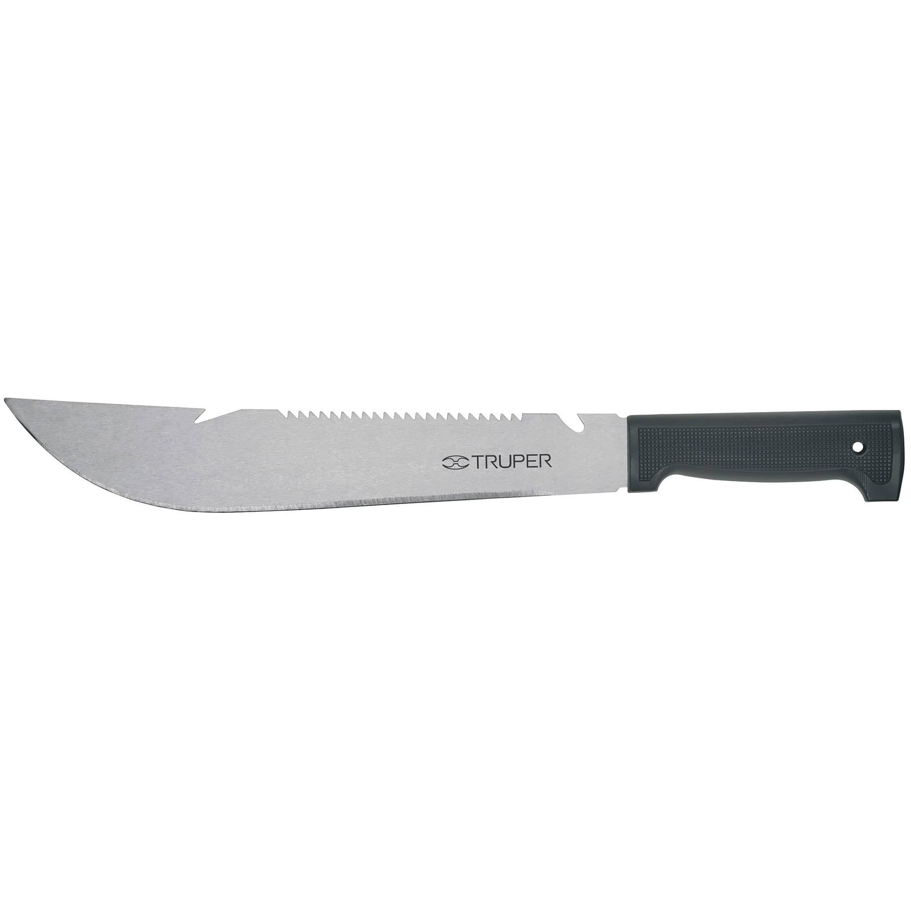 Machete rambo 12", cacha inyectada negra, Truper
