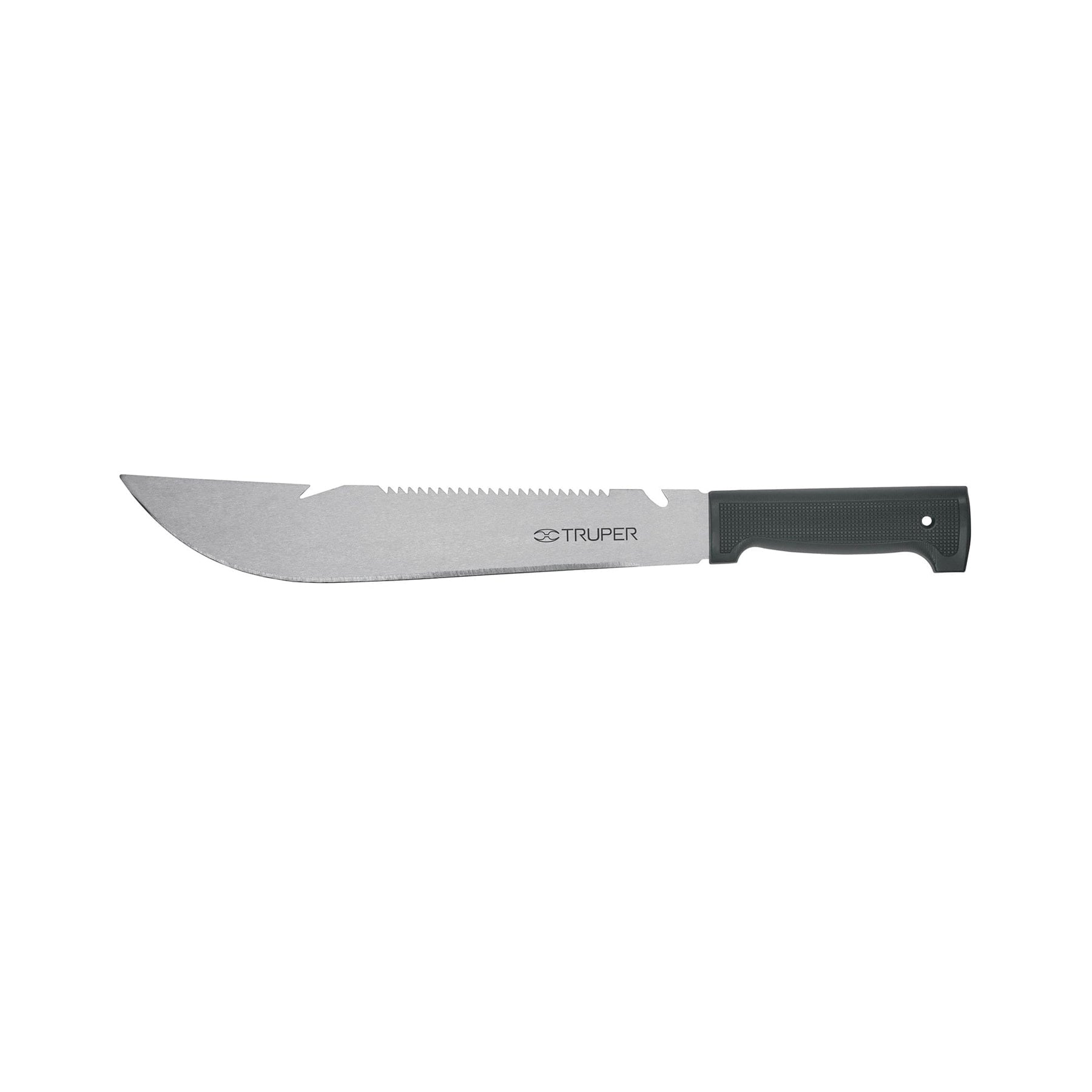 Machete rambo 12", cacha inyectada negra, con funda, Truper