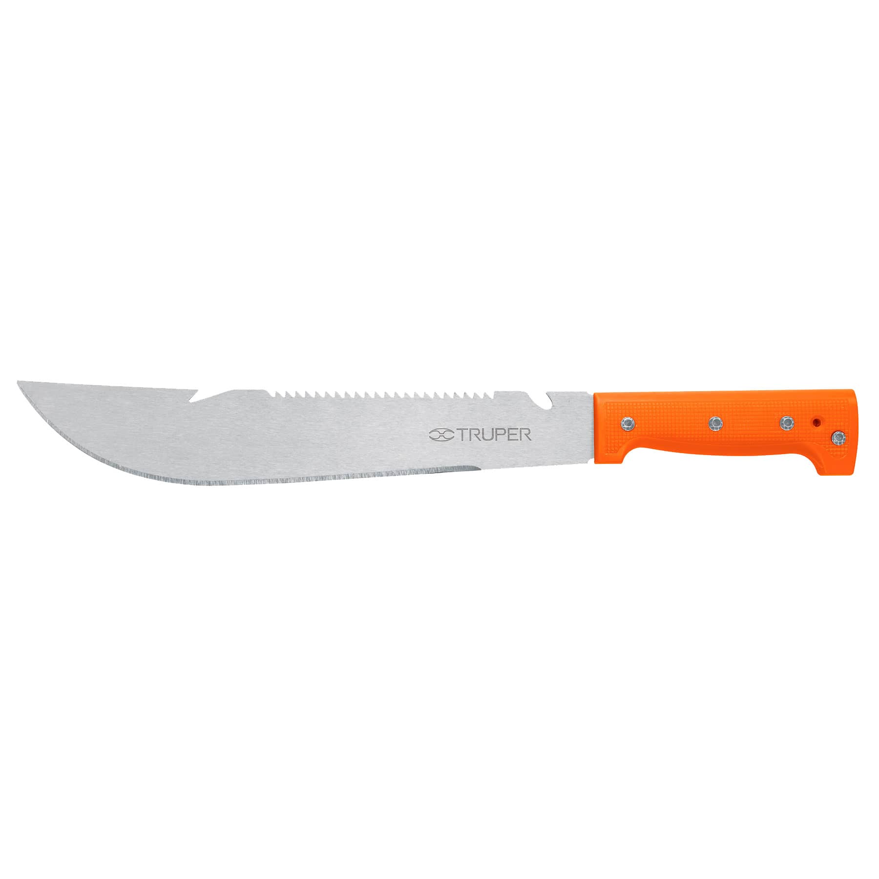 Machete rambo 12", cacha remachada naranja, Truper
