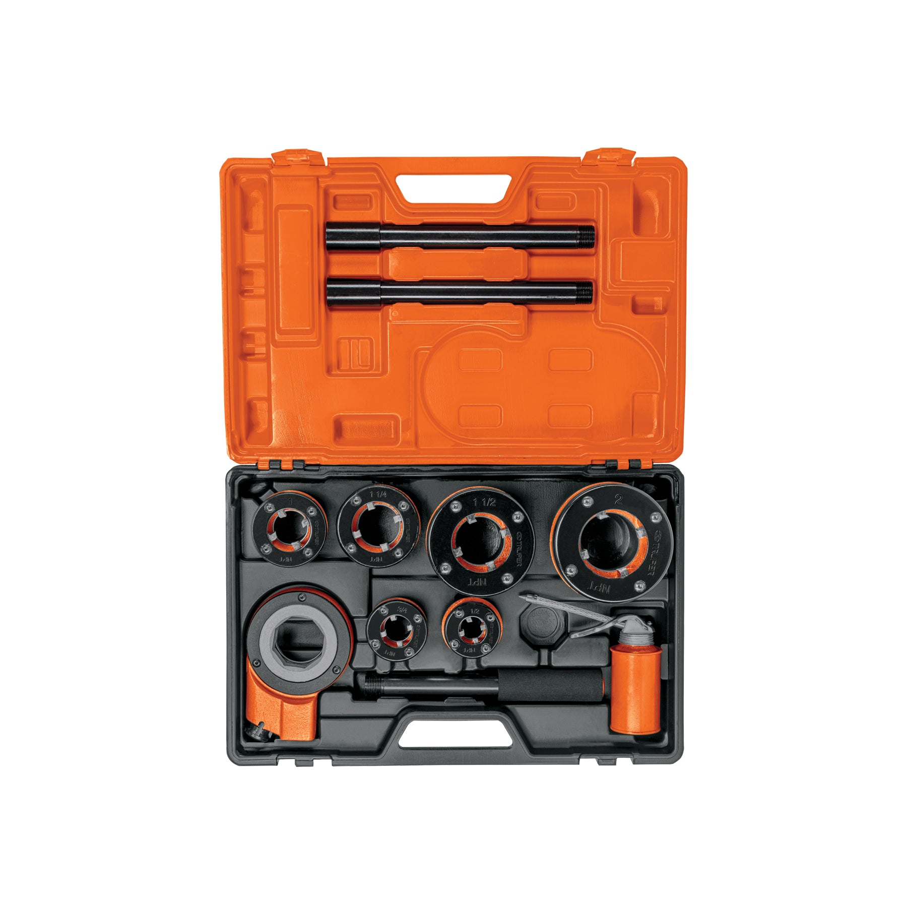 Juego de 9 tarrajas para tubo de 1/2" a 2", Truper