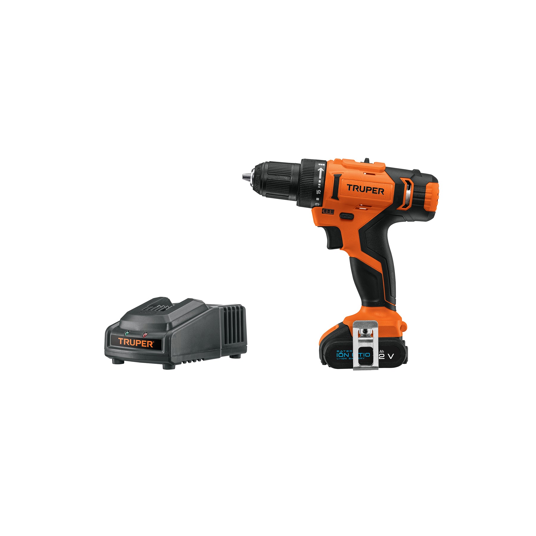 Taladro 3/8", 12V, 1 batería 2Ah, PRO