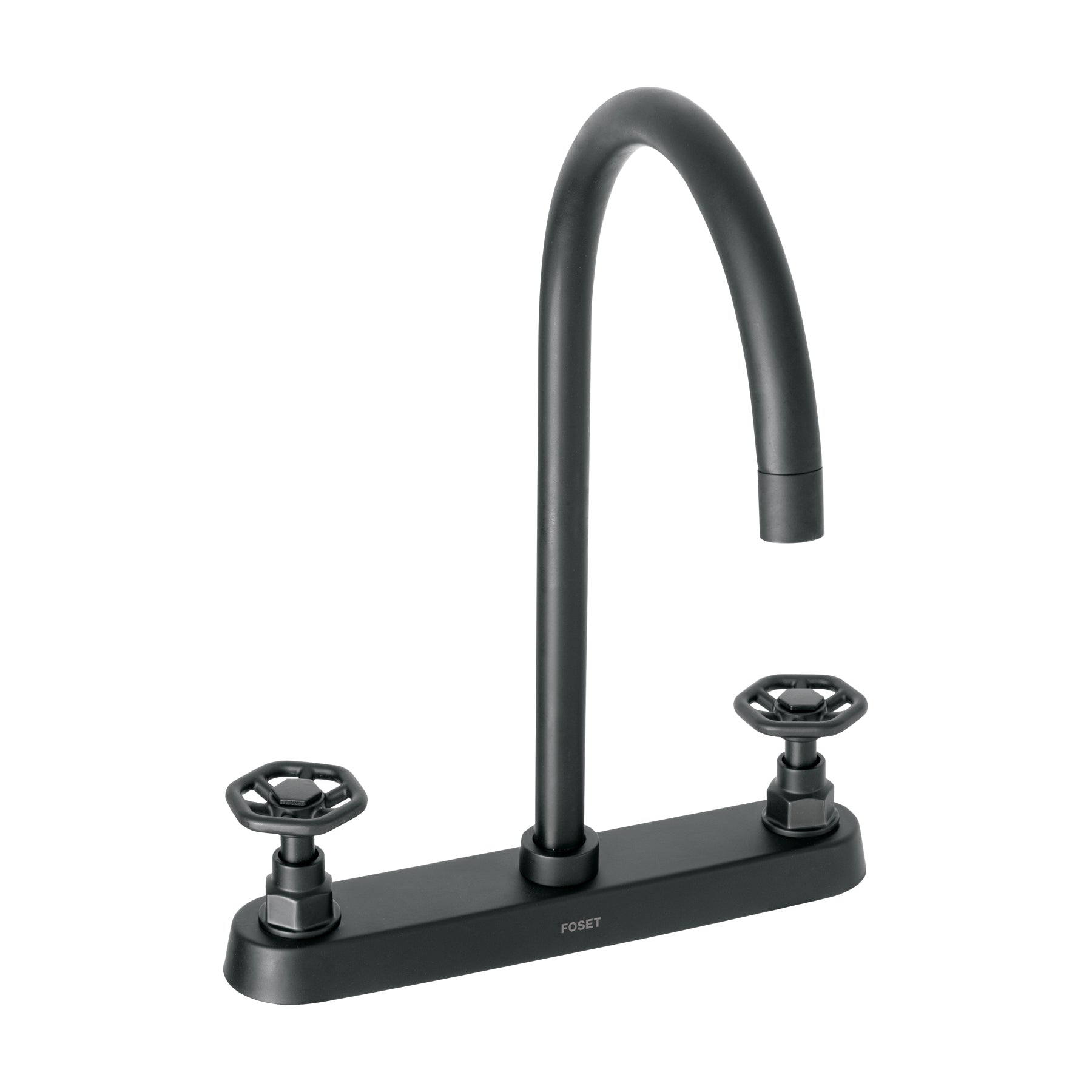 Mezcladora para fregadero,manerales redondos,negro mate,Tubig