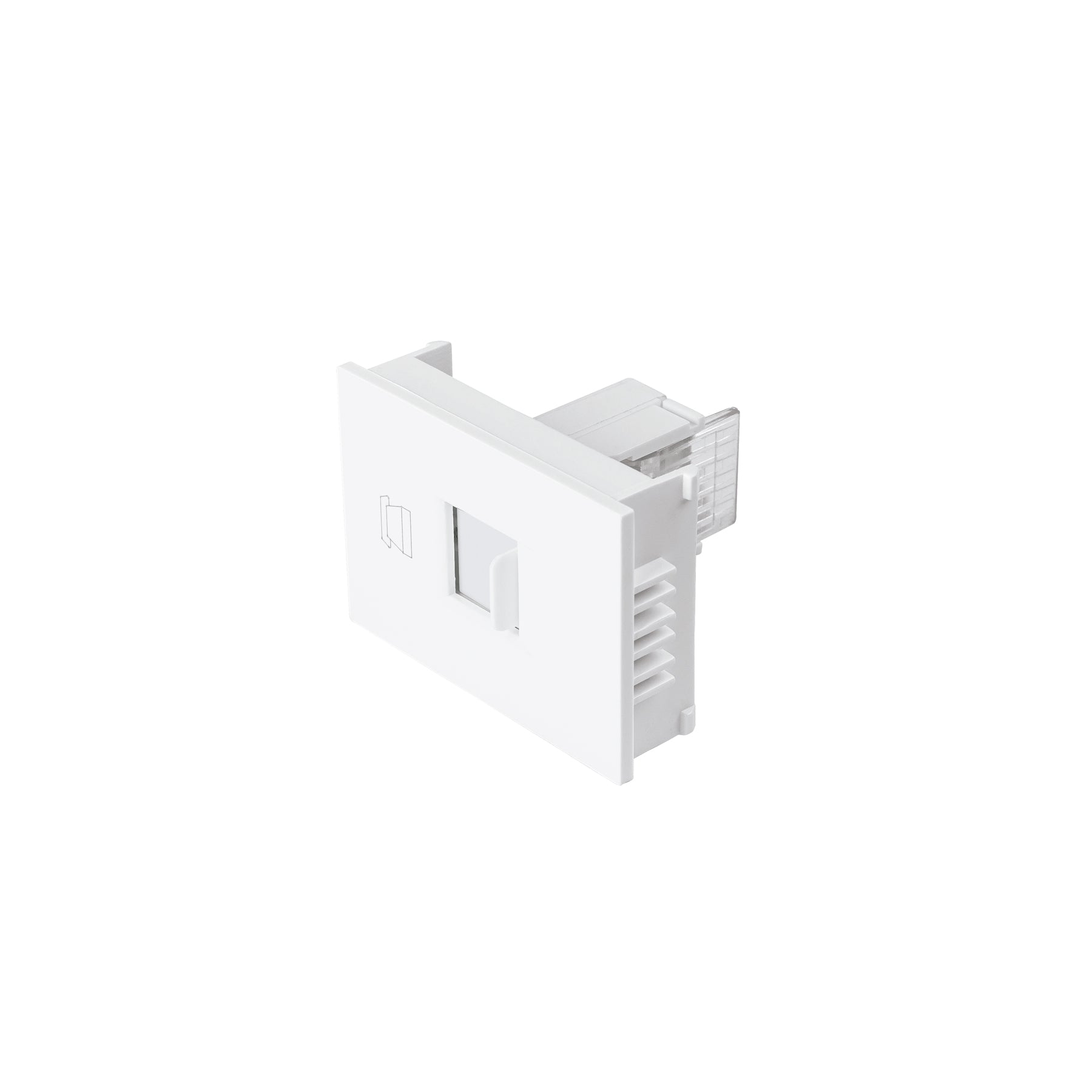 Toma de teléfono, 1.5 módulos, línea Española, color blanco, Volteck, TE15-EB, 47056