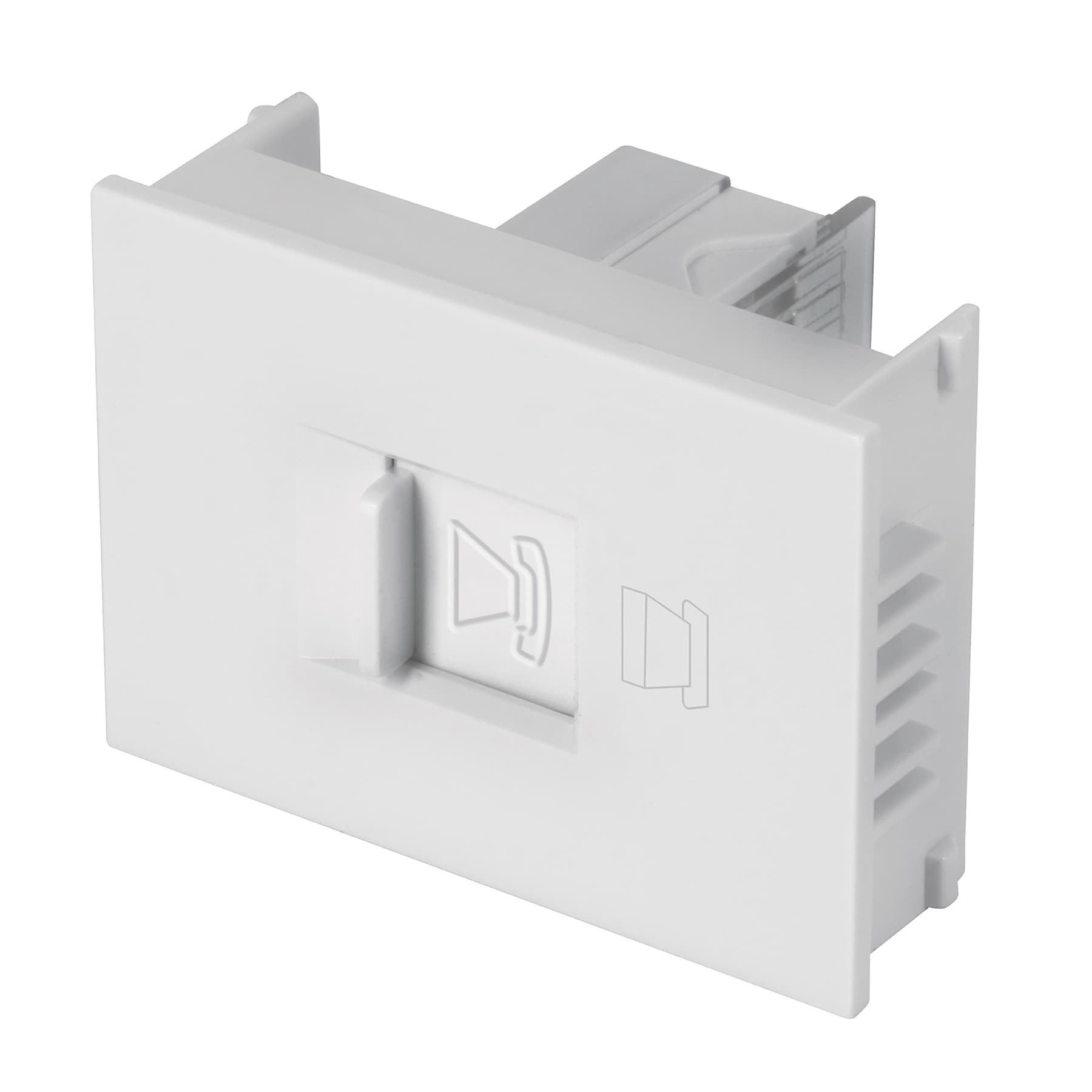 Toma de teléfono, 1.5 módeloulos, línea Española, color blanco