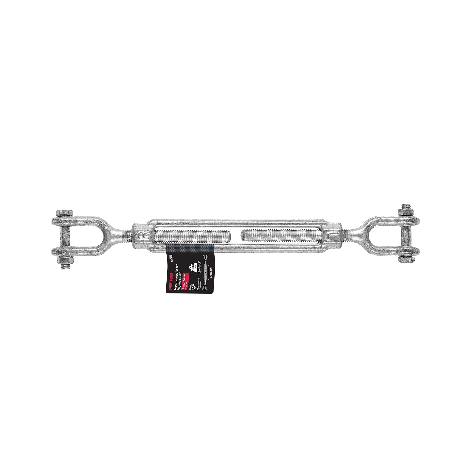 Tensor forjado 1/2" quijada - quijada, galvanizado, Fiero, TENF-1-2Q, 43954