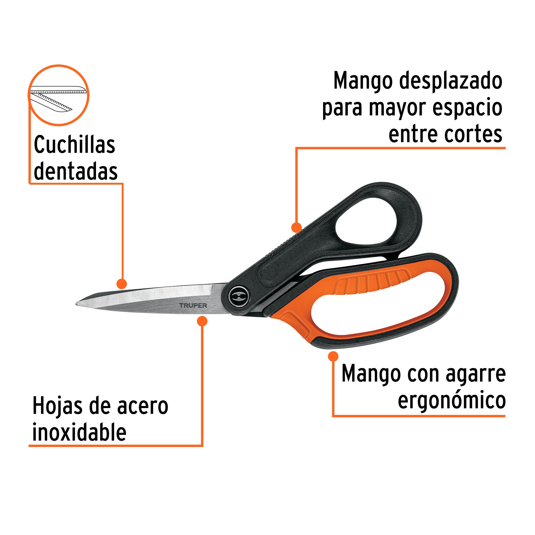 Tijera 8-1/2" multiusos de acero inoxidable Expert