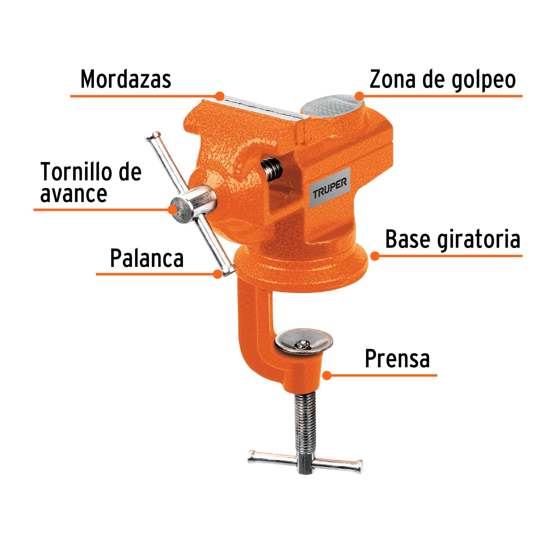 Tornillo de banco 2.5" para joyero, Truper