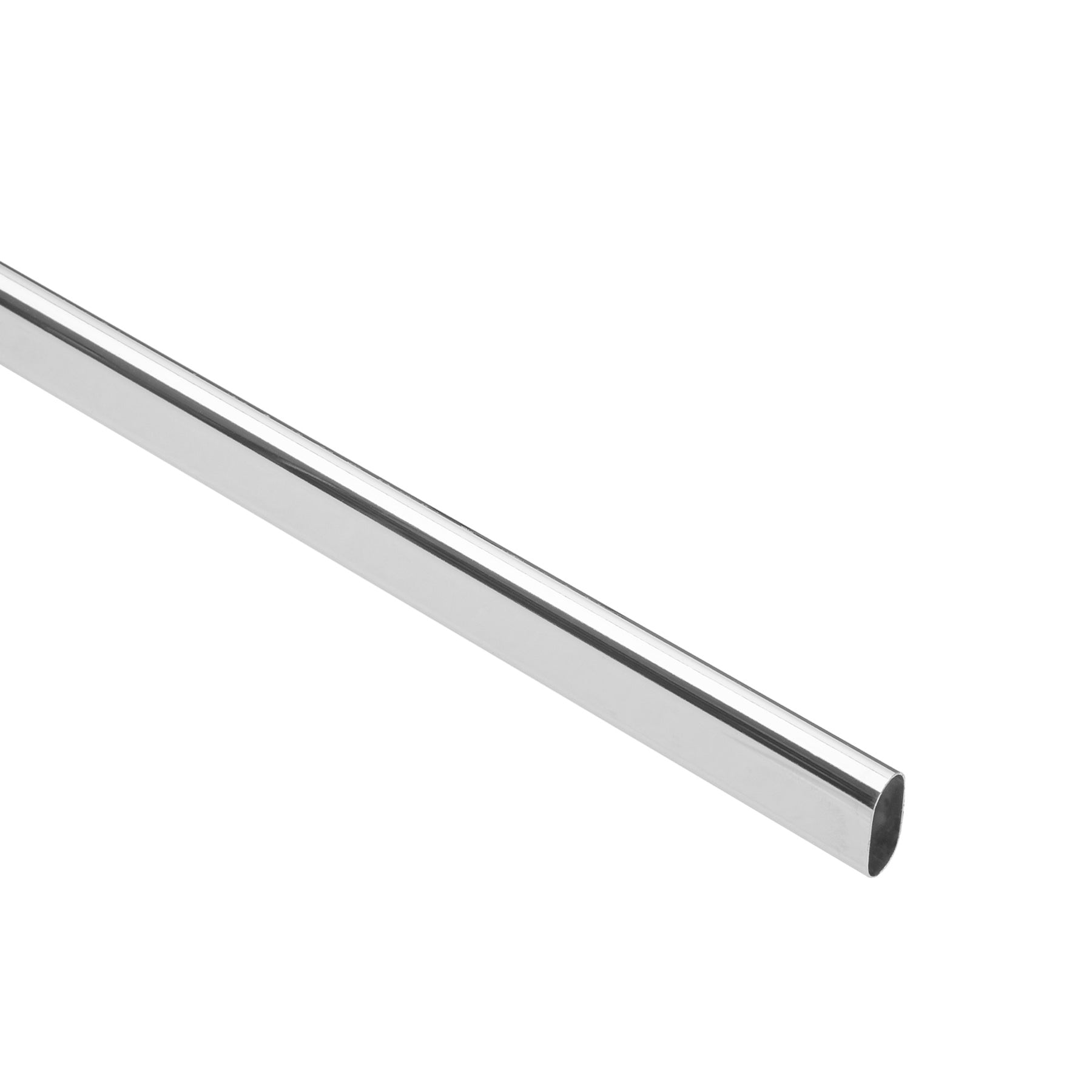 Tubo ovalado para clóset, 1.2 m, acero cromado, Hermex