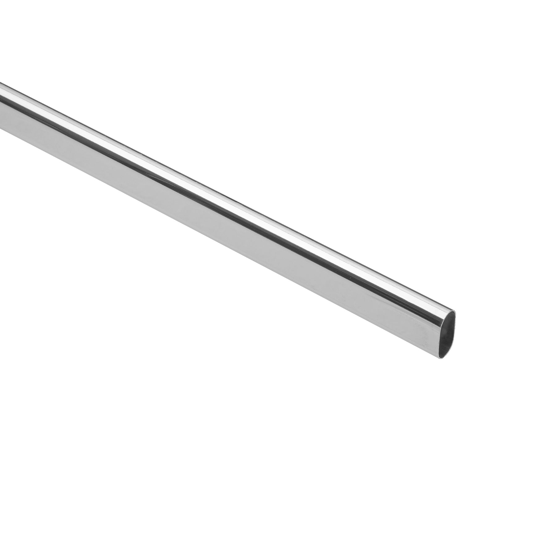 Tubo ovalado para clóset,1.8 m, acero cromado, Hermex