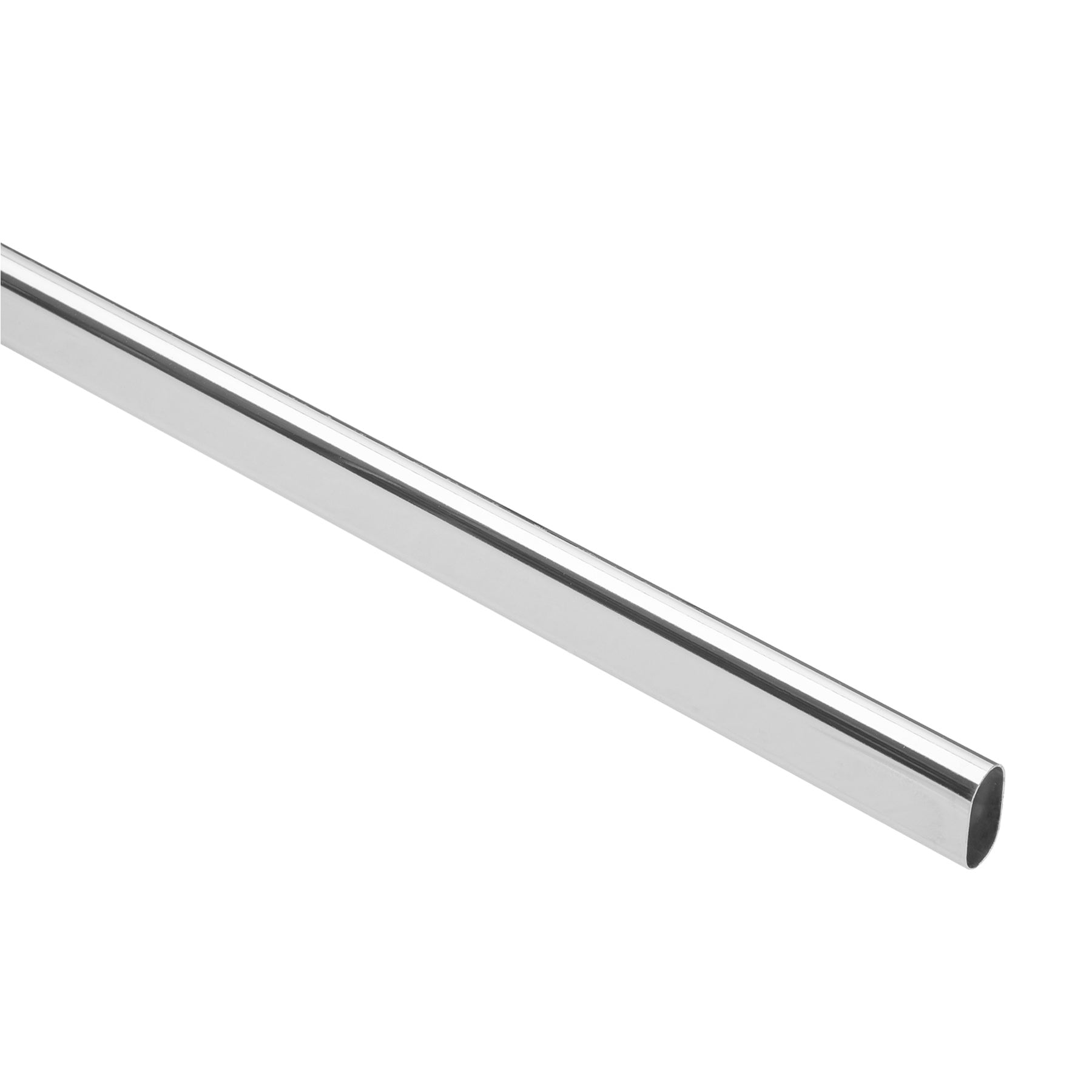 Tubo ovalado para clóset, 2.4 m, acero cromado, Hermex