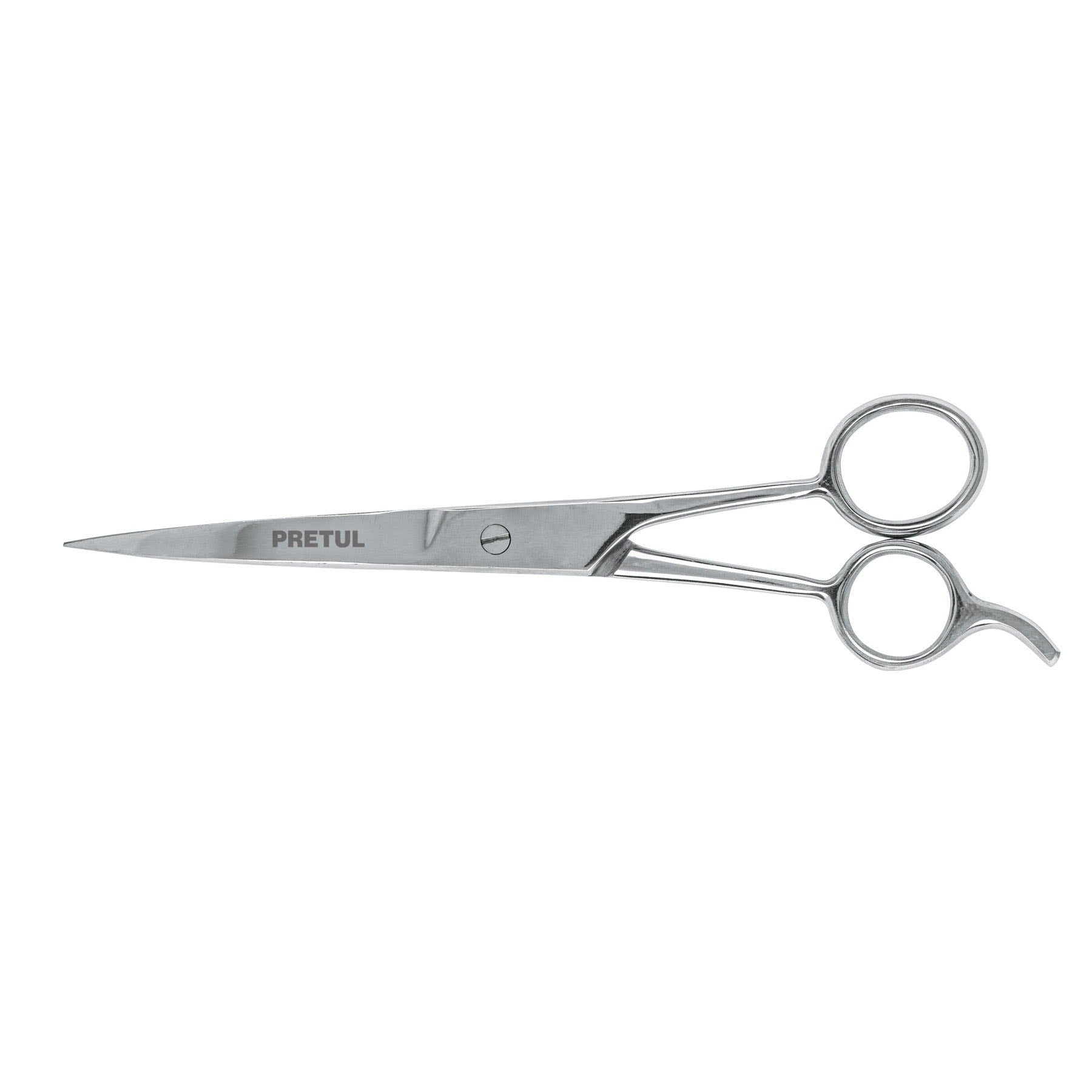 Tijera 7-1/2" acero inox con gancho, para estilista, Pretul