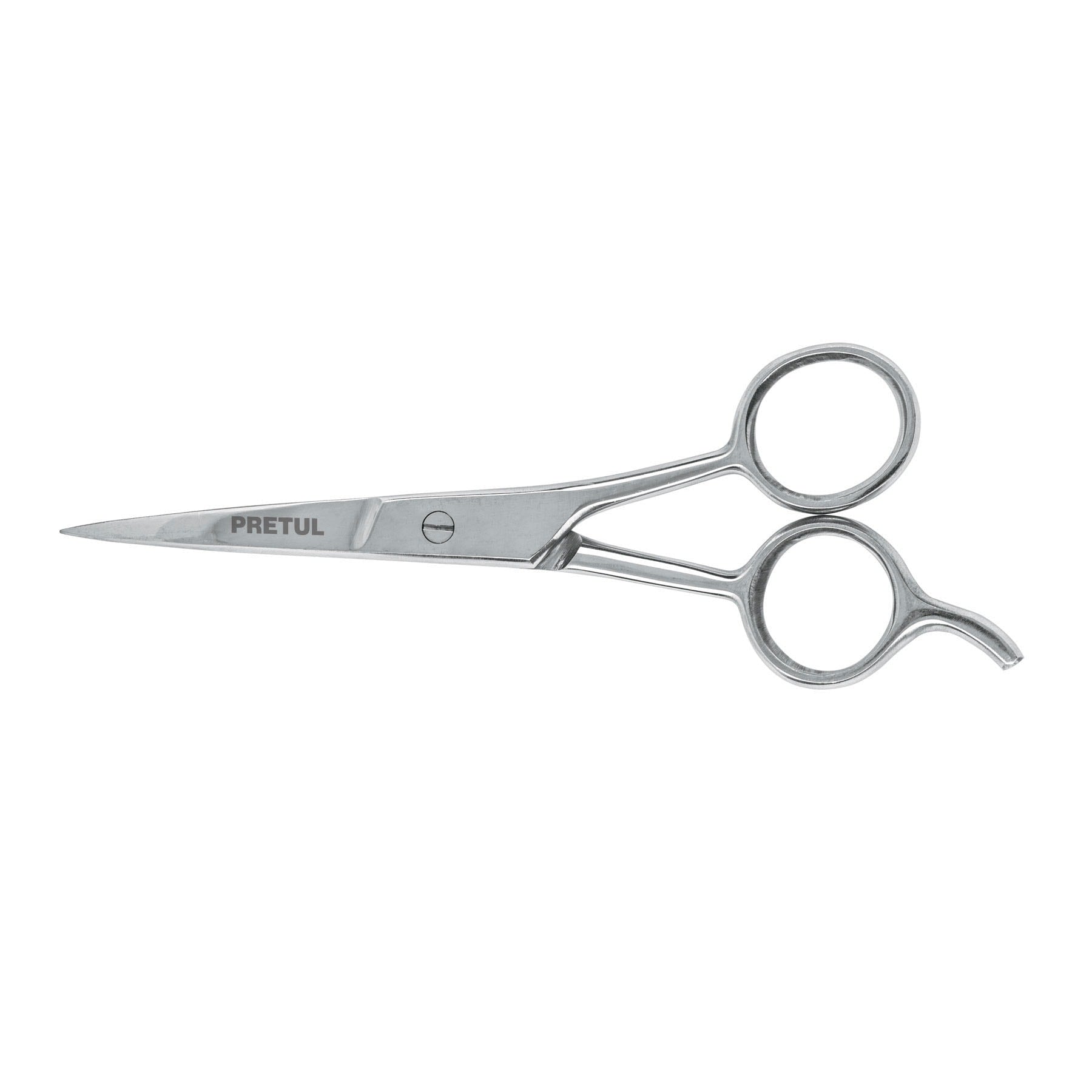 Tijera 5-1/2" acero inox con gancho, para estilista, Pretul