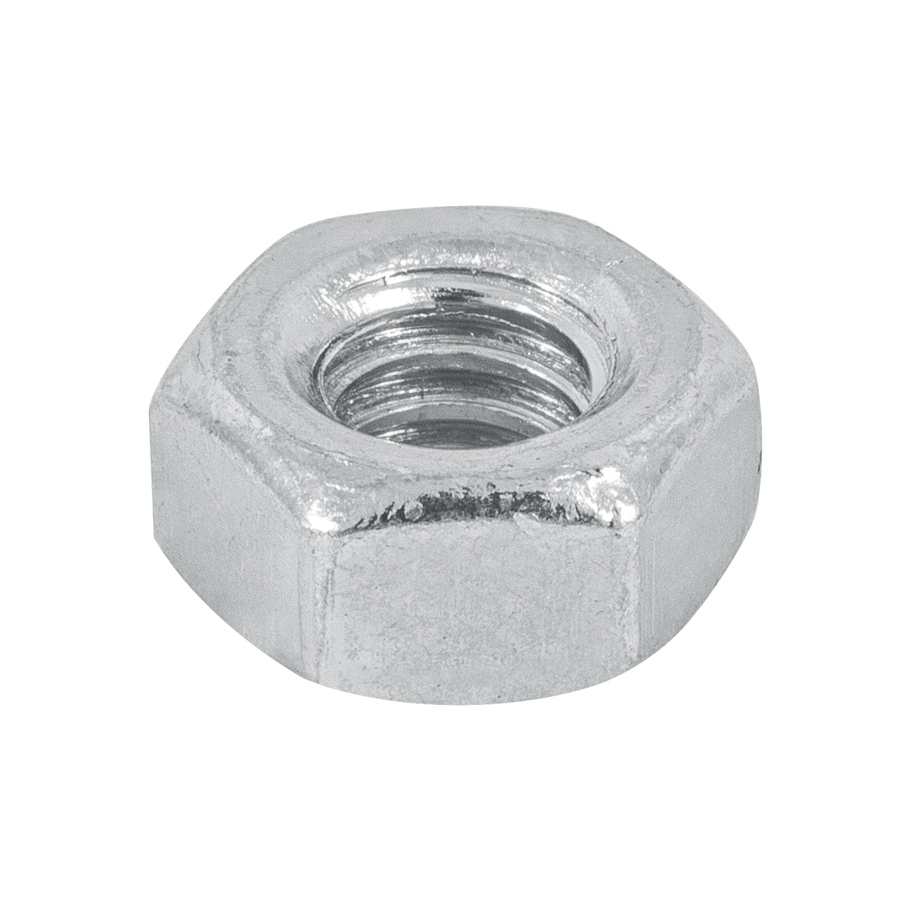 Bolsa con 250 tuercas 1/4" hexagonales de acero galvanizado