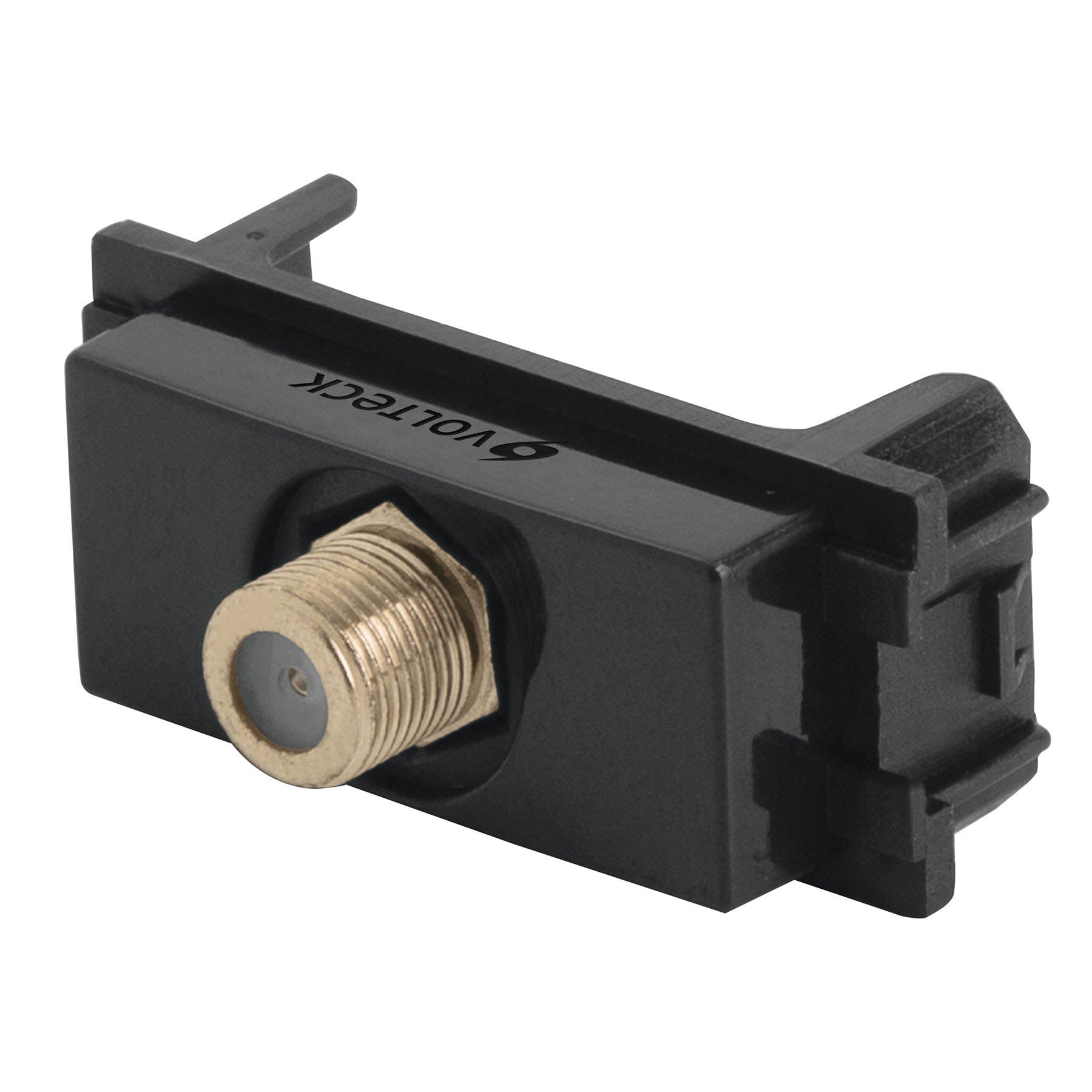 Toma de televisión, línea Italiana, color negro, Volteck