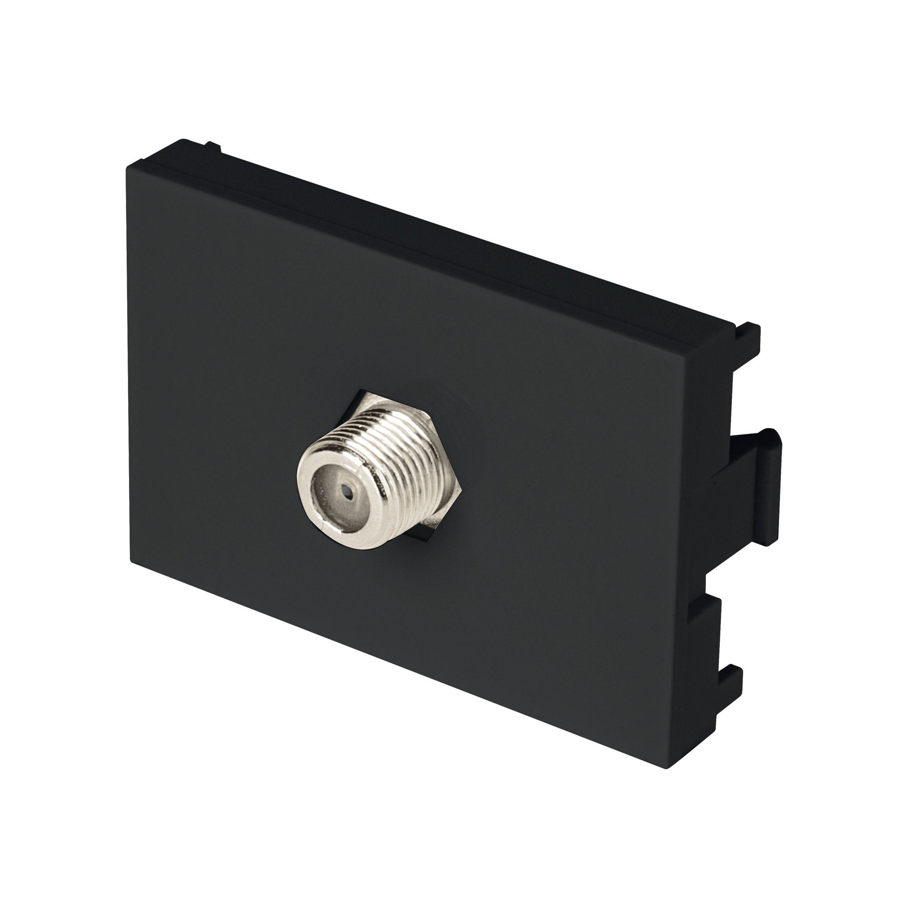 Toma de televisión negro de 1.5 módeloulos, línea Lisboa