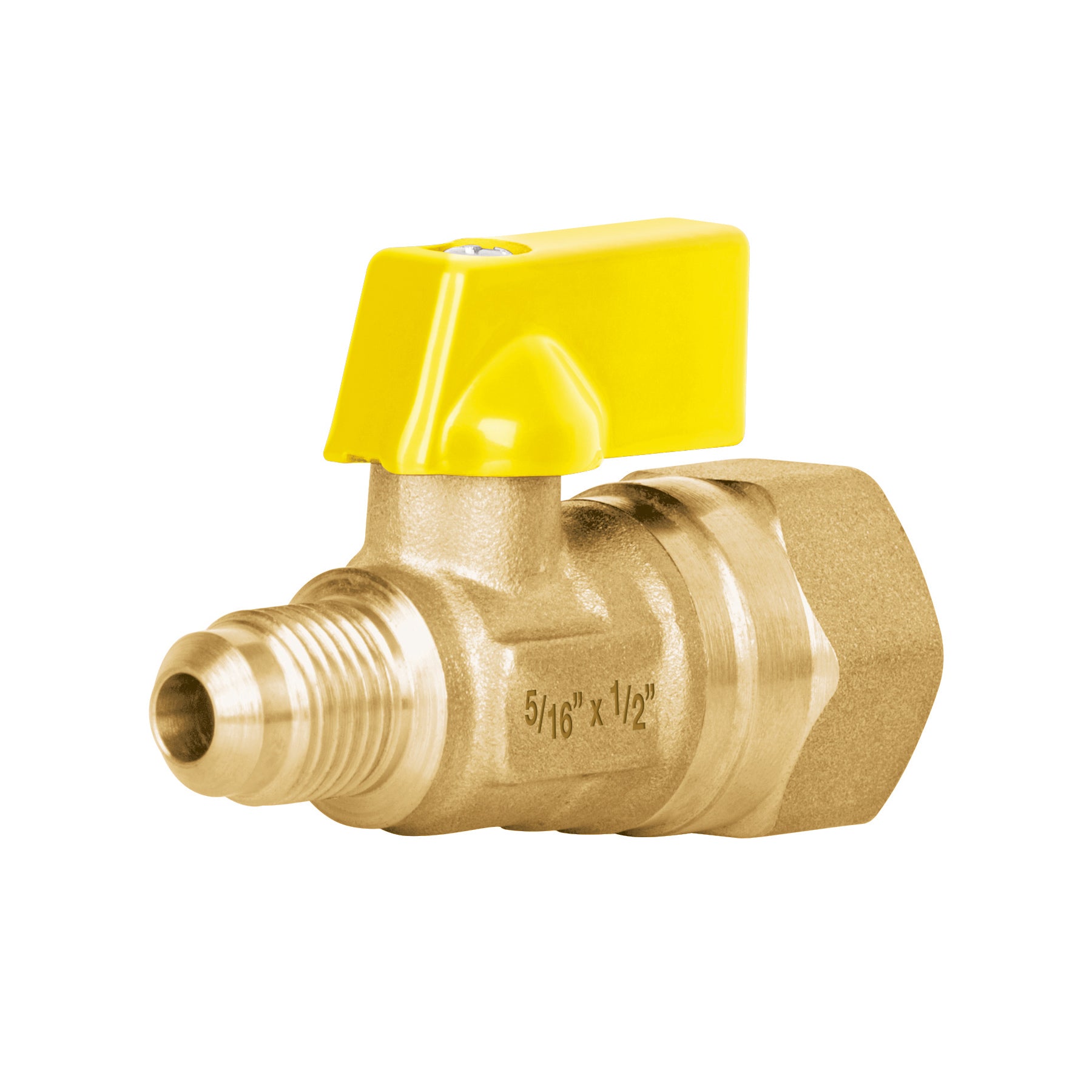 Válvula de control de latón para gas, 5/16" x 1/2", Foset