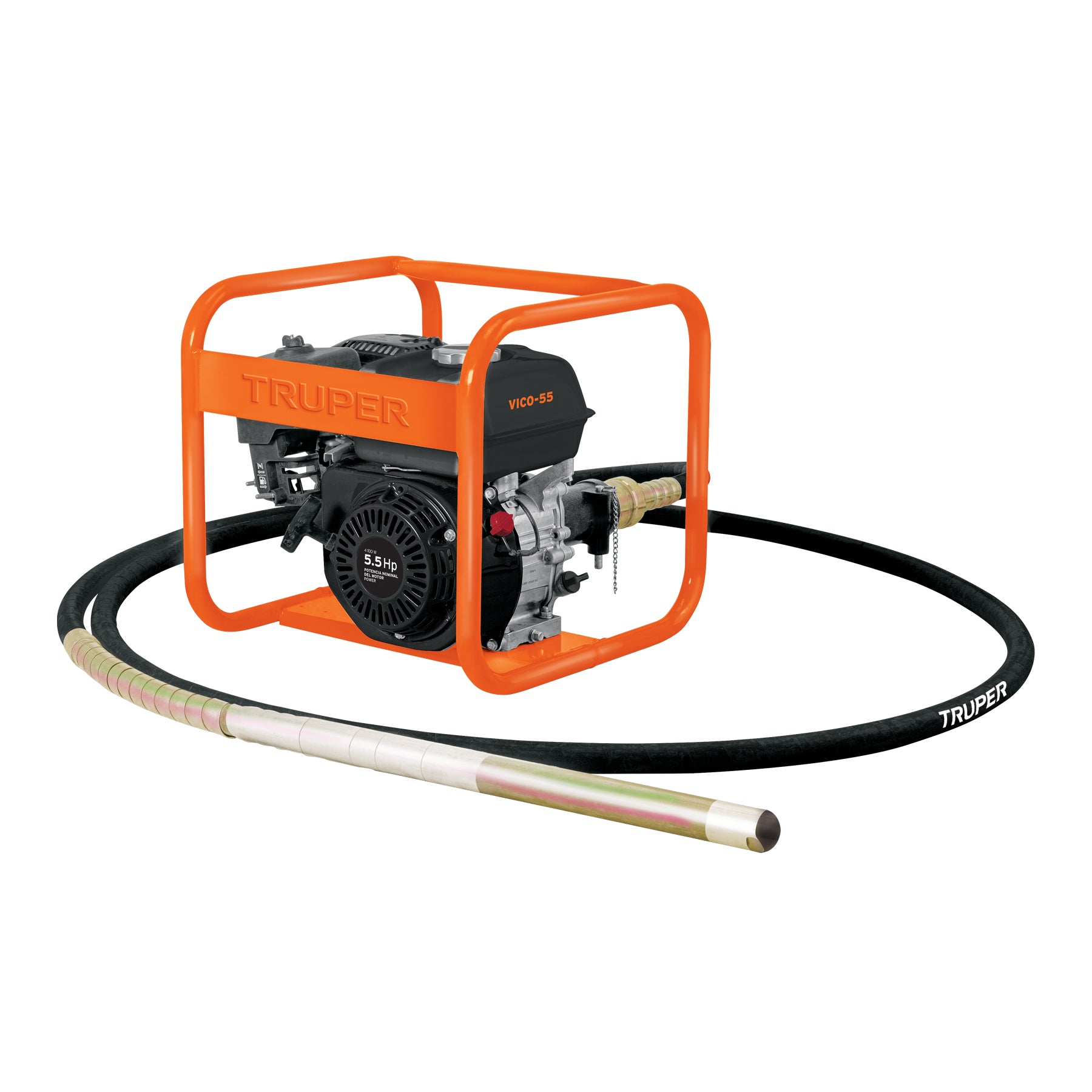 Vibrador para concreto con motor a gasolina, 5.5 HP, Truper