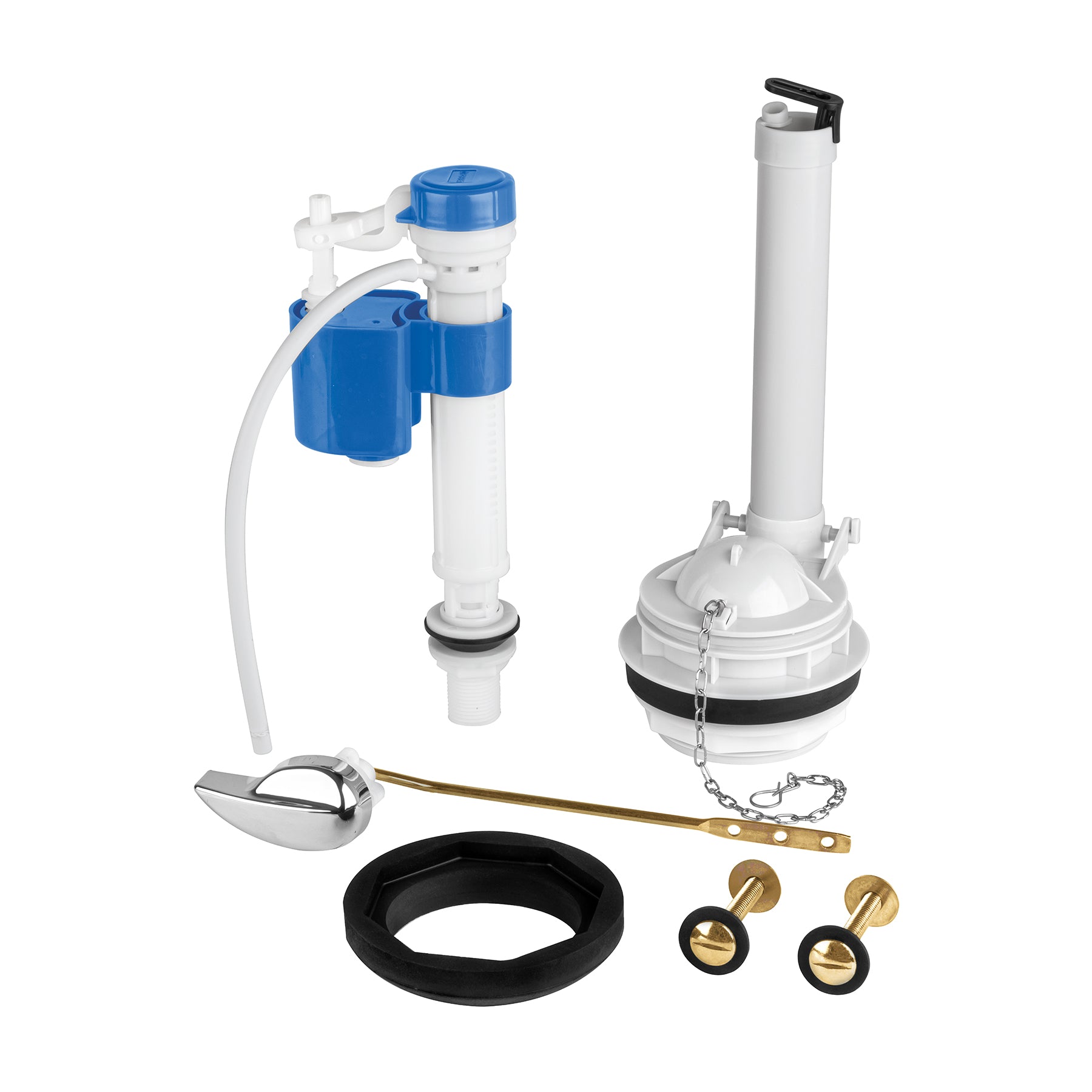 Jgo de reparación para WC, con válv ajuste y tornillos metálicos