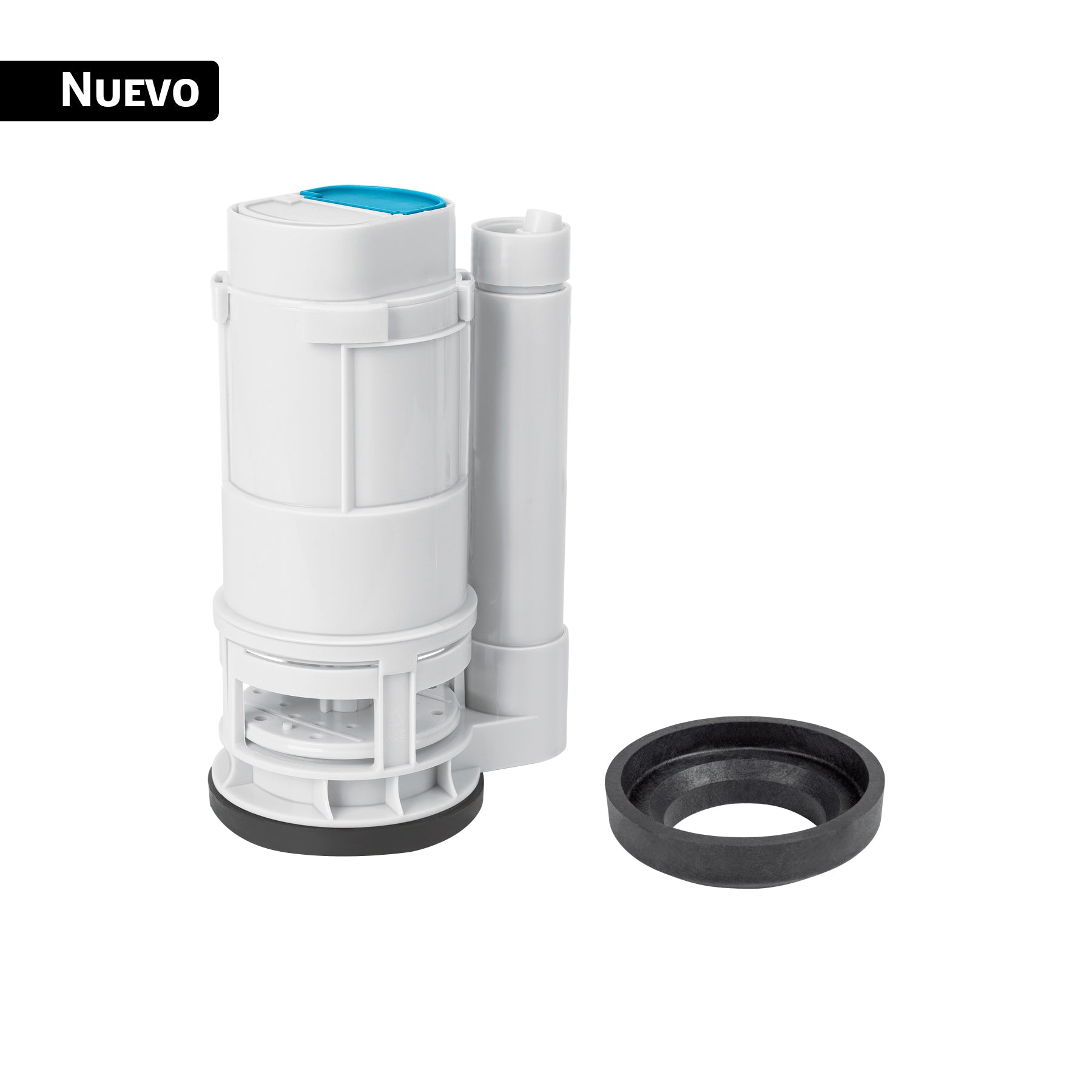 Válvula de descarga dual para WC de 2 piezas, 2" con empaque
