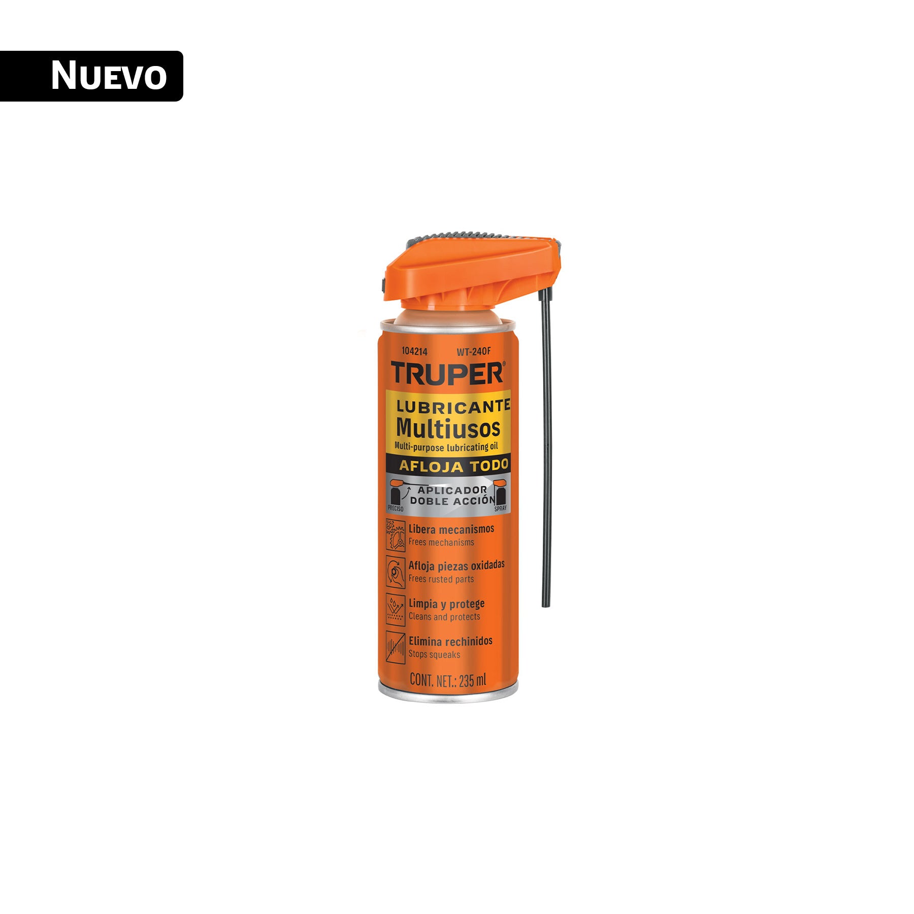 Lubricante multiusos aerosol aplicador doble acción, 235 ml