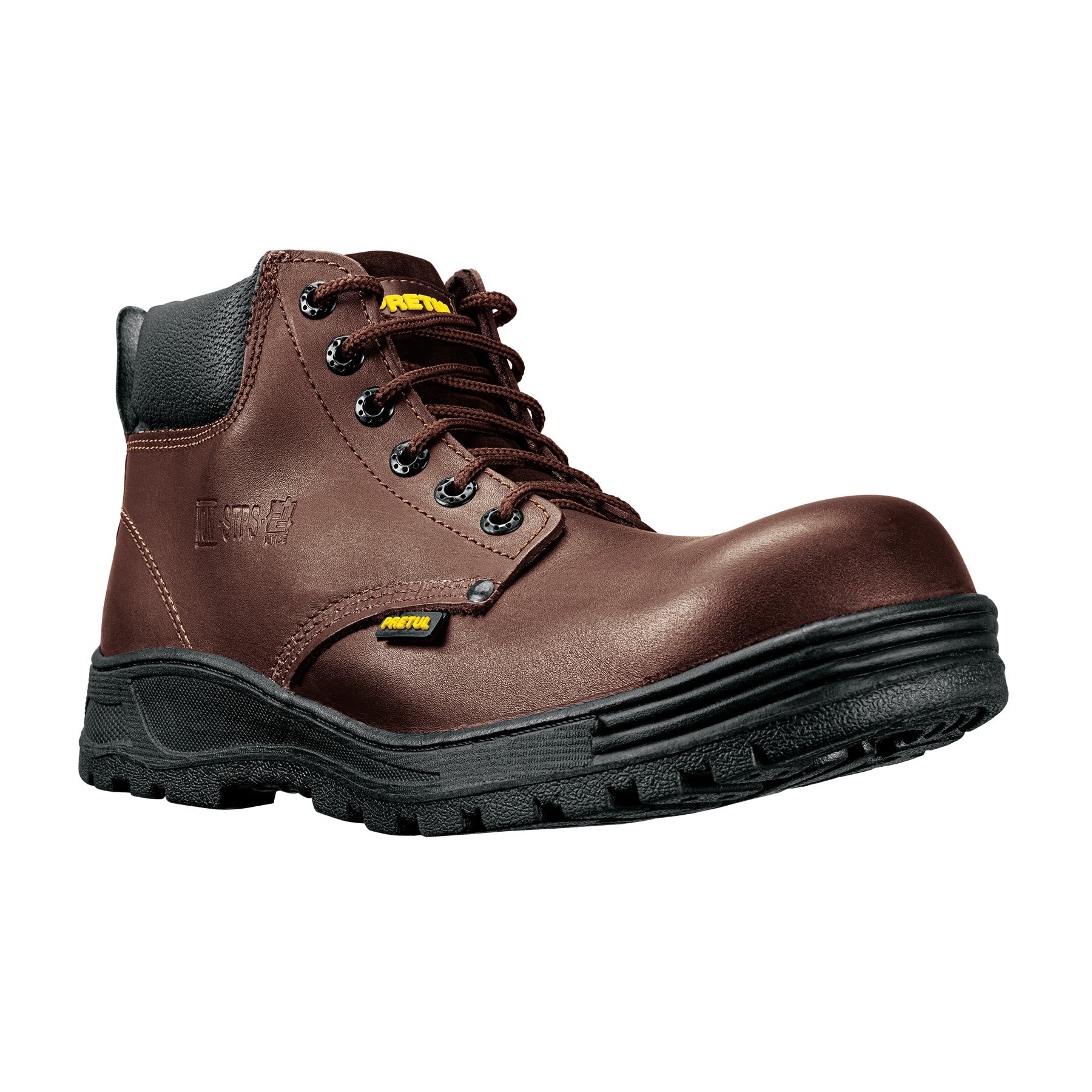Bota de seguridad café, #26, casquillo de poliamida, Pretul