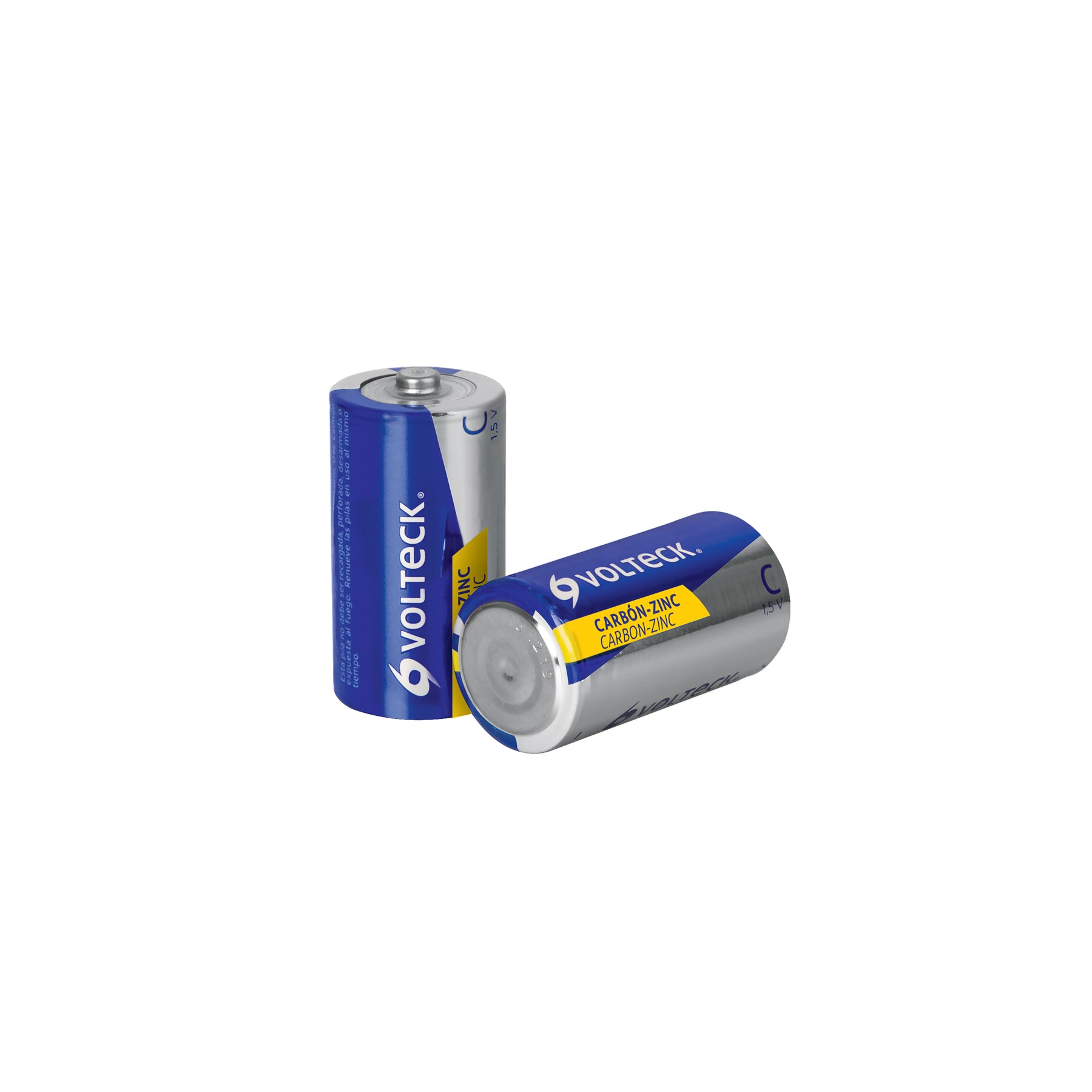 Blíster con 2 pilas zinc-carbón C, Volteck, ZI-C, 46310