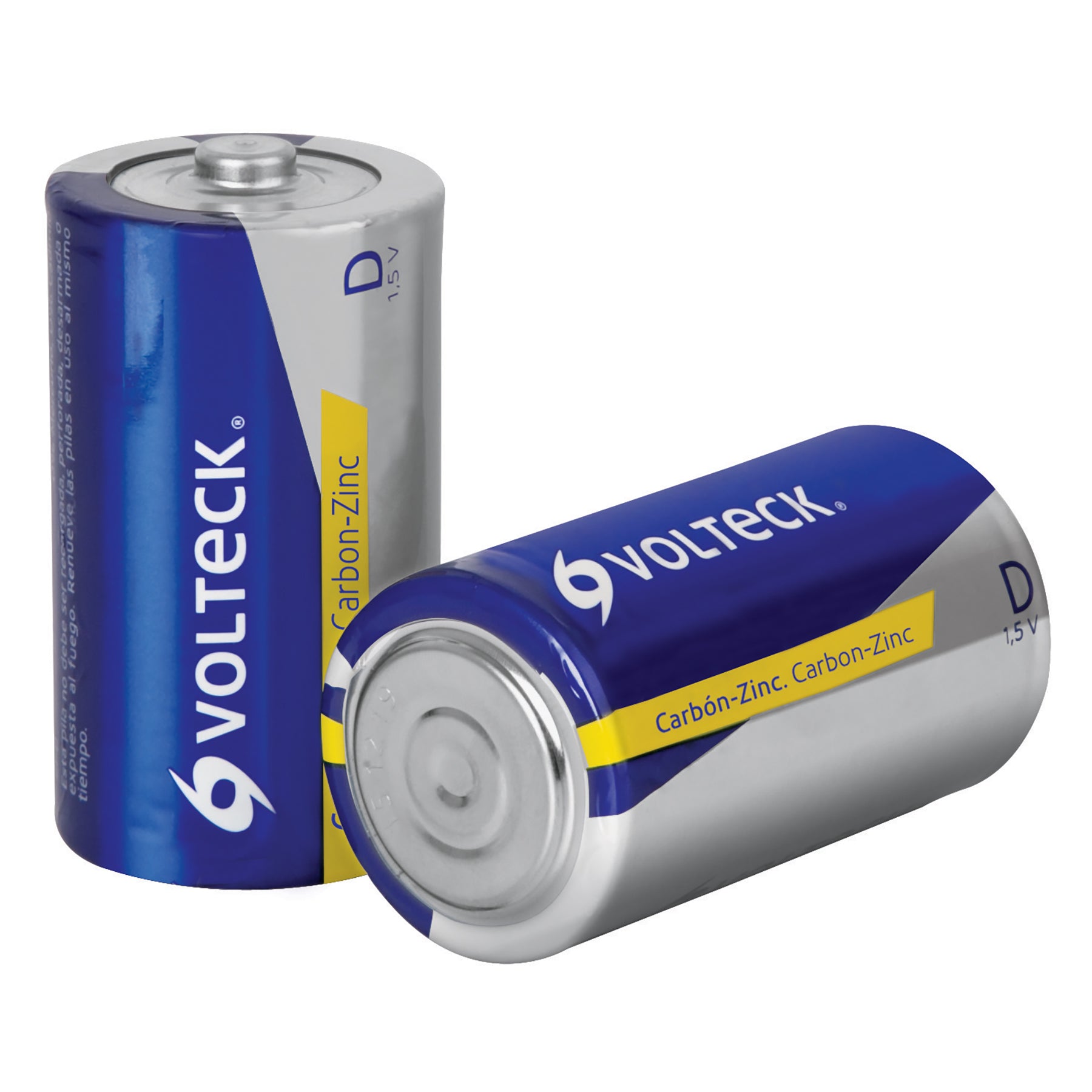 Blíster con 2 pilas zinc-carbón D, VOLTECK
