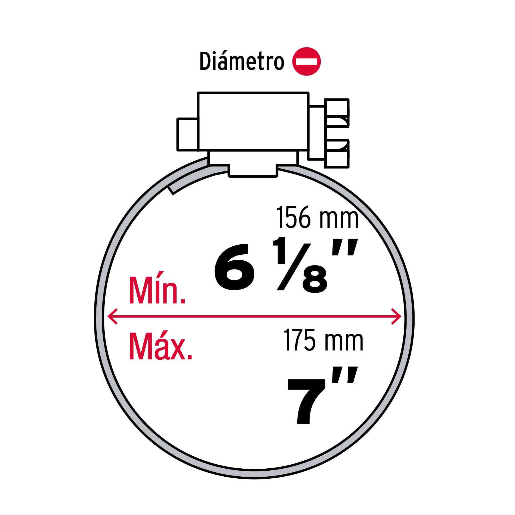 Bolsa con 5 abrazaderas sin fin reforzadas #104, 6-1/8 - 7"