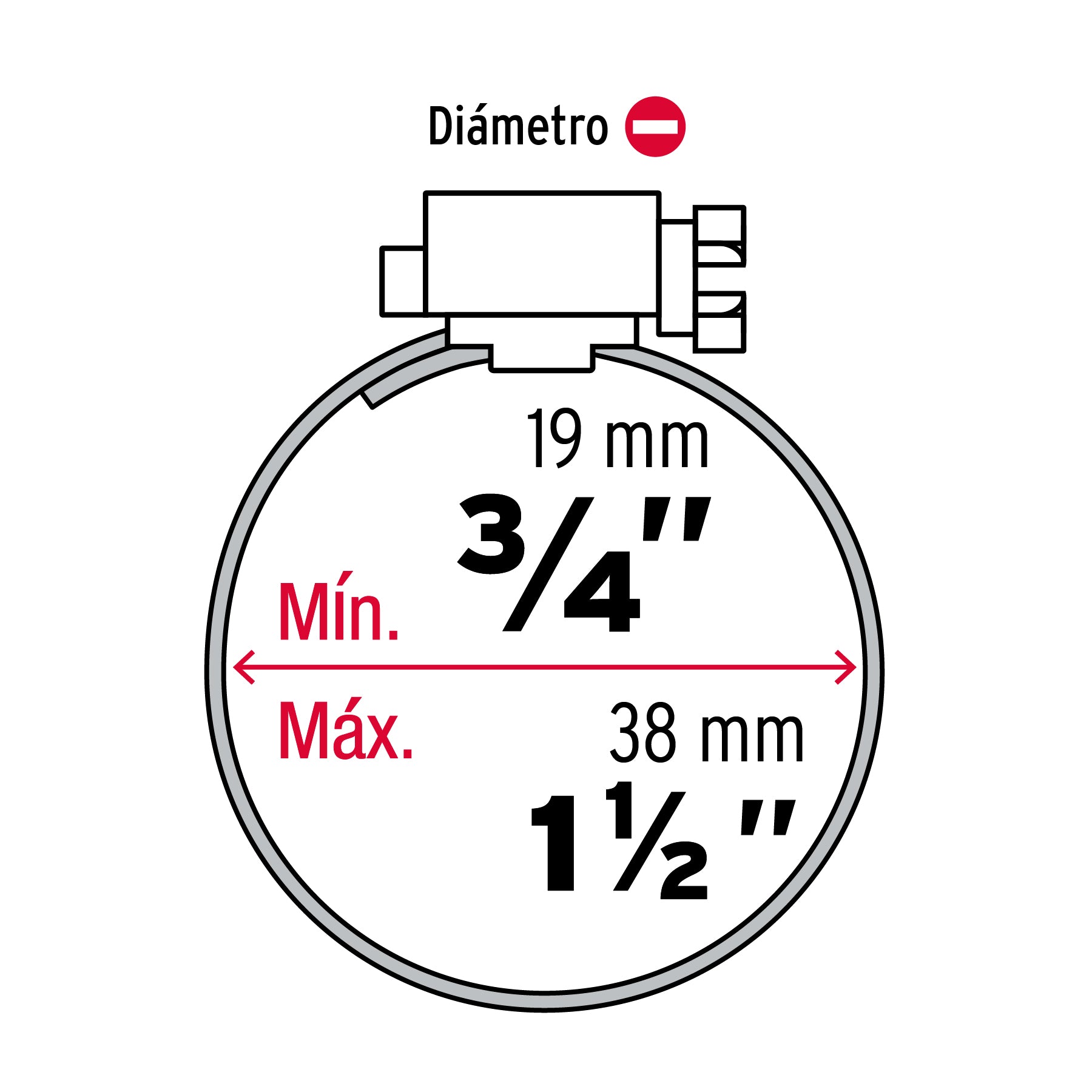 Bolsa con 10 abrazaderas sin fin reforzadas # 16, 3/4 - 1-1/2"